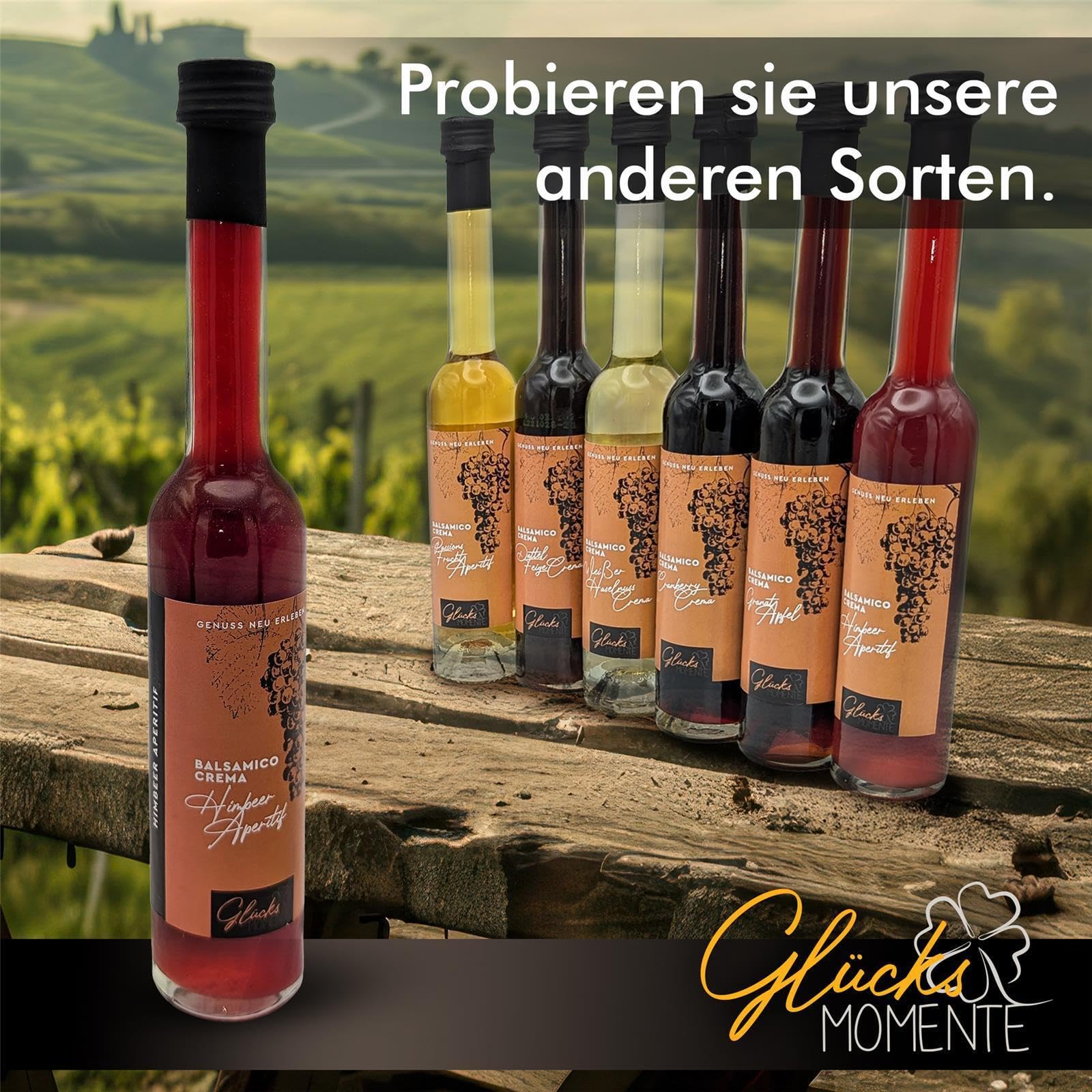 Glücks Momente Berry Mix 3er Set je 100ml - Blaubeer Crema, Cranberry Crema, Himbeer Aperitif - Balsamico Crema Frucht Essigzubereitung mit 3% Säure