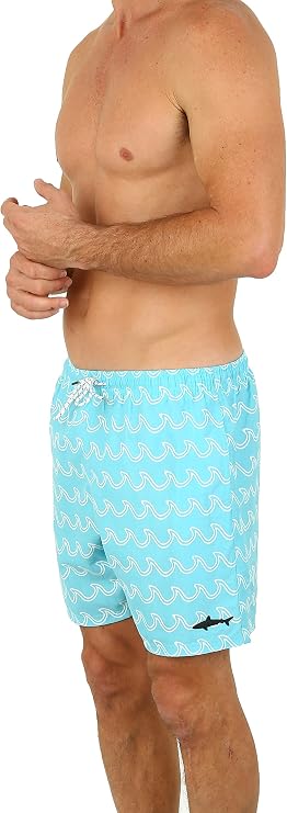 UZZI Men's Bimini Quick Dry Printed Short Swim Trunks