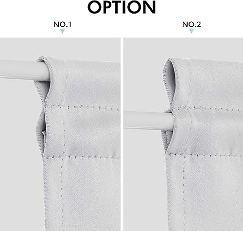 Miniatura 4 de Deconovo Cortinas opacas con bolsillo cortinero, con aislamiento térmico, 137.16 x 101.6 cm, blanco grisáceo, 1 panel