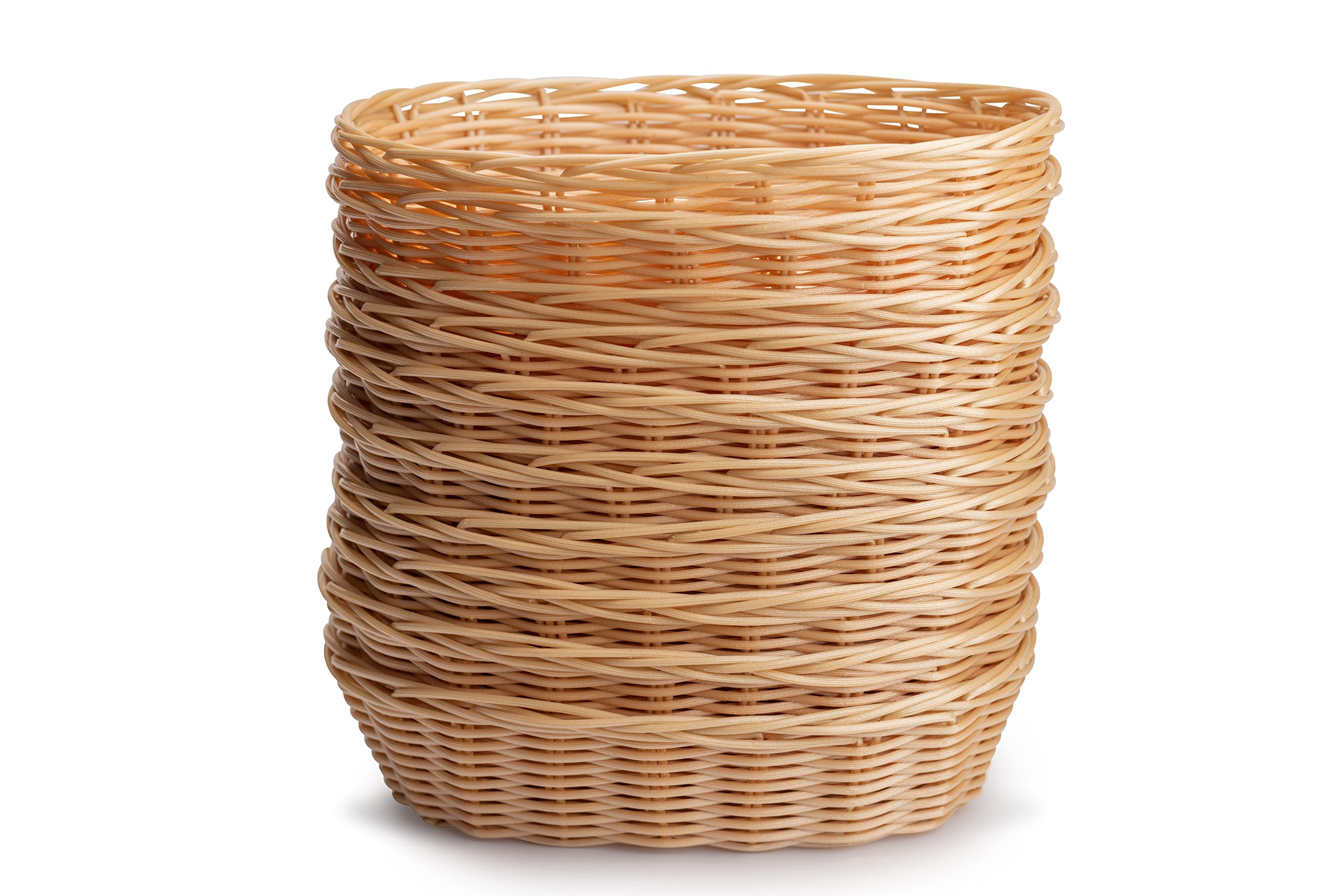 Geschenkkörbe, leer, kleiner Geschenkkorb, für Brot, Osterfüllung, Montessori, Servieren, Urlaub/Weihnachten, recycelter Kunststoff, gewebtes Weidengeflecht, Großpackung – 25,4 x 15,2 x 7,6 cm (10