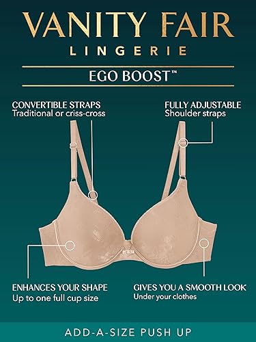 Miniatura 5 de Vanity Fair Women's Ego Boost Push Up Bra, Adds Up to One Full Cup Size, Underwire Push Up Bras for Women