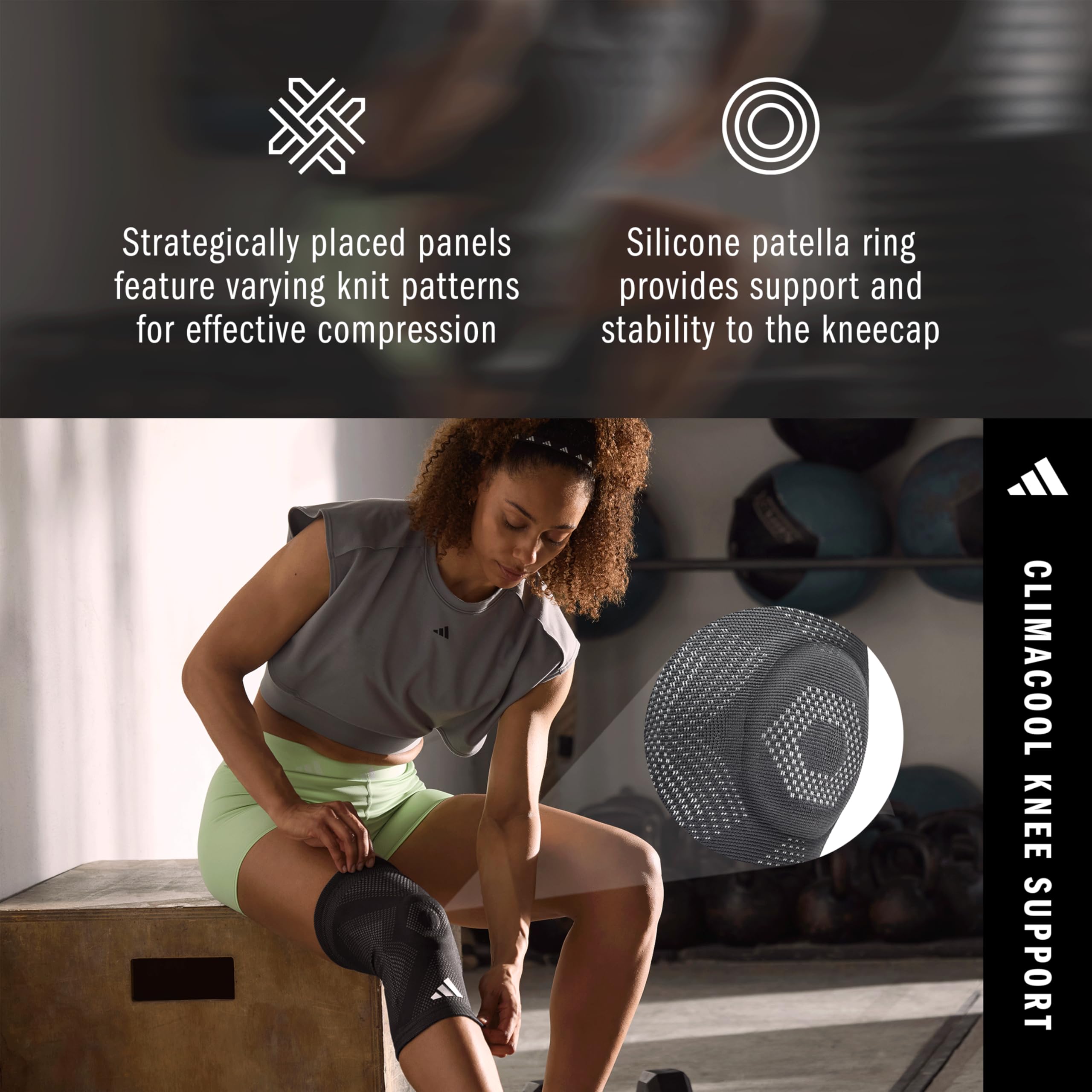 Adidas Aeroready Genouillère respirant maille de compression L