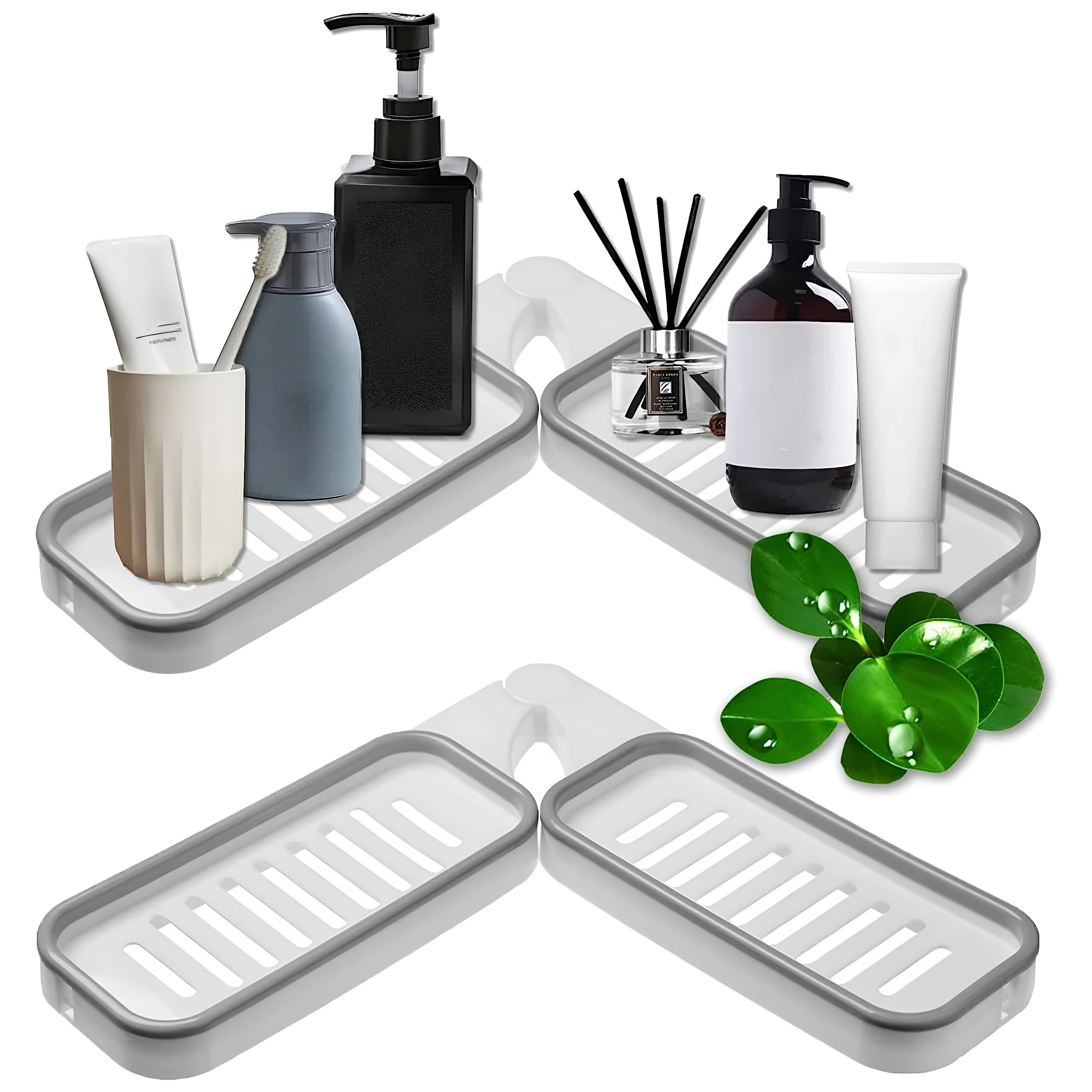 JIALTO 1PCS Foldable Corner Shelf, No Drilling Adhesive Bathroom Organiser, Punchless Bathroom Corner Frame, Storage Soap Holders Rack for Bathroom,Kitchen Grey (B0CBFWCBNN) Amazon Price History, Amazon Price Tracker