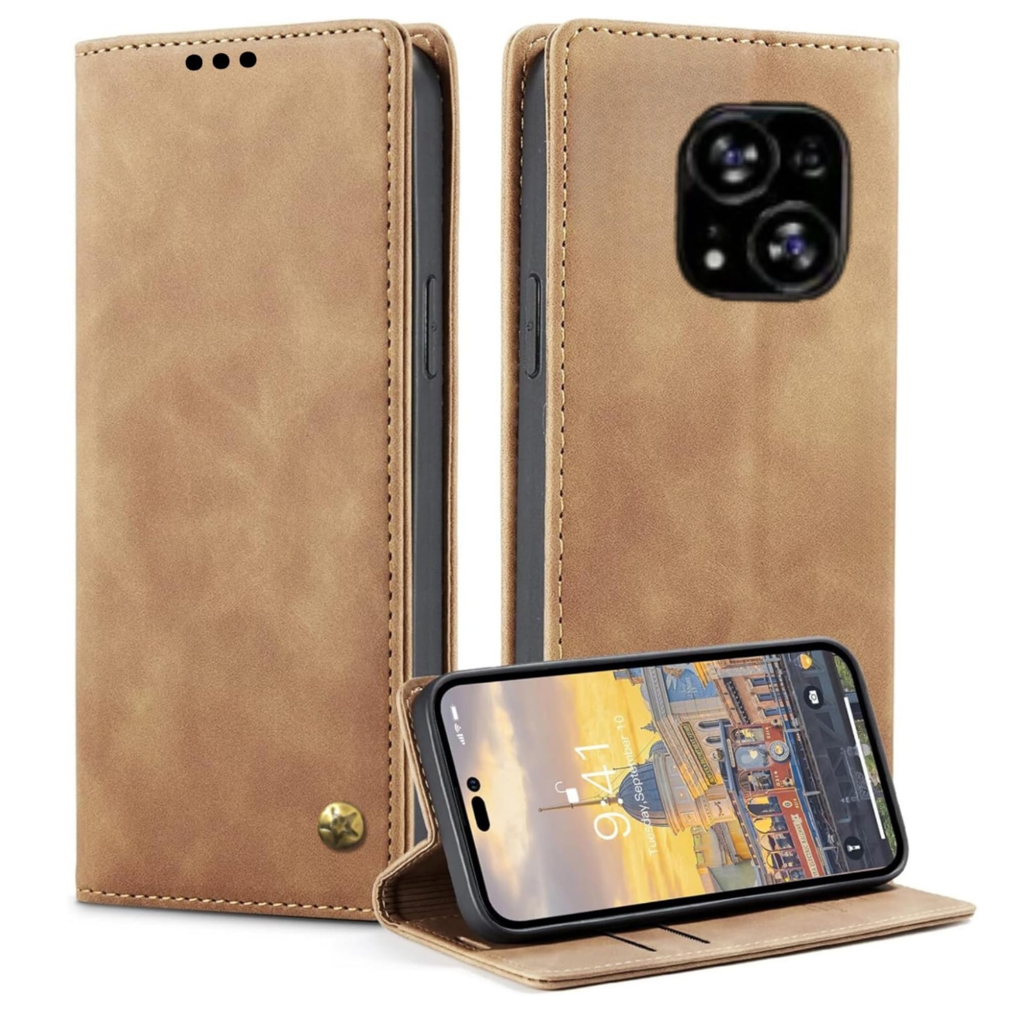 ClickAway Flip Cover for Tecno Phantom X2 Mobile Phone | Business Professional Case | Premium Leather Finish Back Cover | Foldable Stand | Wallet Card Slots | Antique Brown (B0D8CJ3TNF) Amazon Price History, Amazon Price Tracker