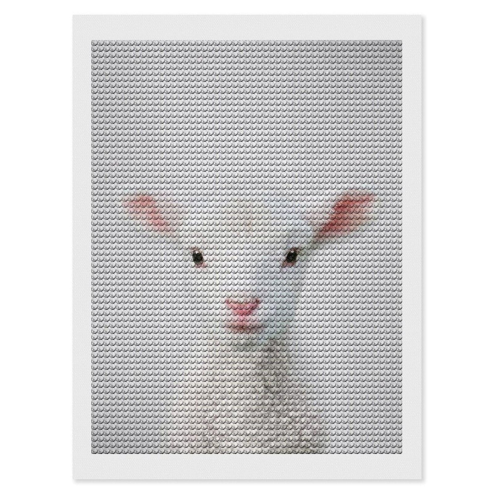 Junmoney Lamb Colorful Diamond Painting Canvas Set 12"x16", for Beginners, Complete Accessories, Christmas Gift, Modern Decor