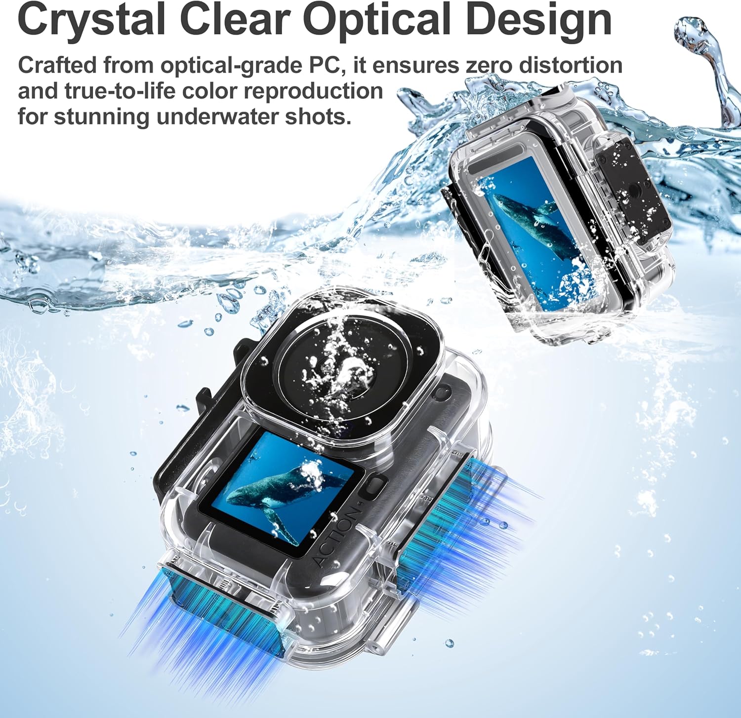 FitStill Underwater Photography Protection Kit for DJI OSMO Action 6，60M/196FT Waterproof Protective Case + Three-Color Filter + Buoyancy Handle + Magnetic Quick-Release Base, Action 6 Accessories