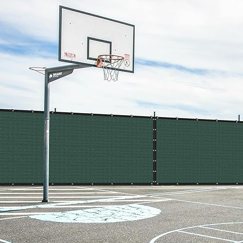 Miniatura 6 de Cubierta de valla de privacidad verde de 6 x 50 pies, malla de esgrima resistente con lazo de cremallera para terraza, patio, patio trasero, piscina