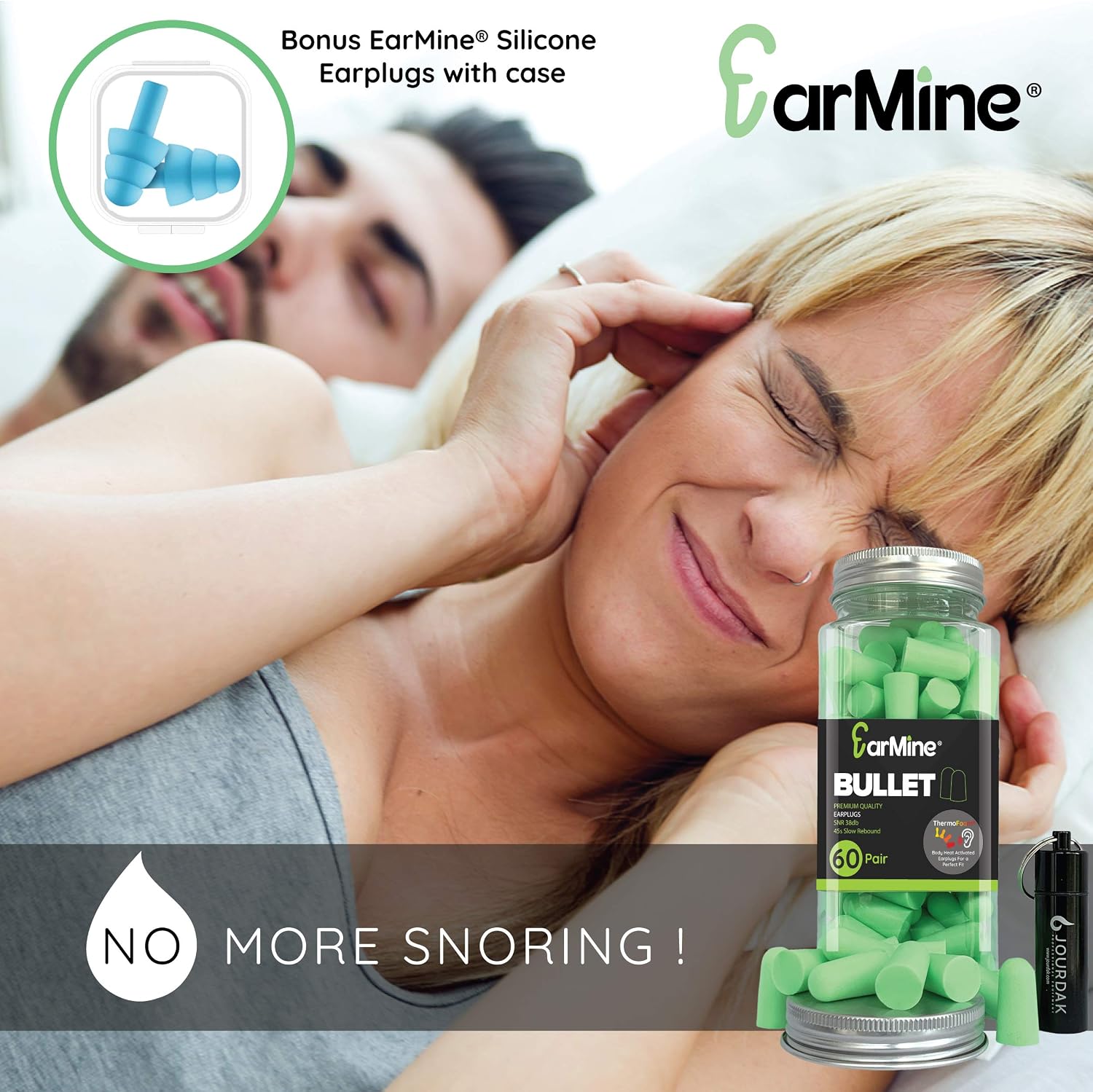Ear Plugs for Sleeping Block Out Snoring, Premium Thermo Foam Noise Reduction and Cancelling Earplugs for Shooting Range Sleep Loud Events Construction Work Study by Jourdak New SNR 36db 60Pair