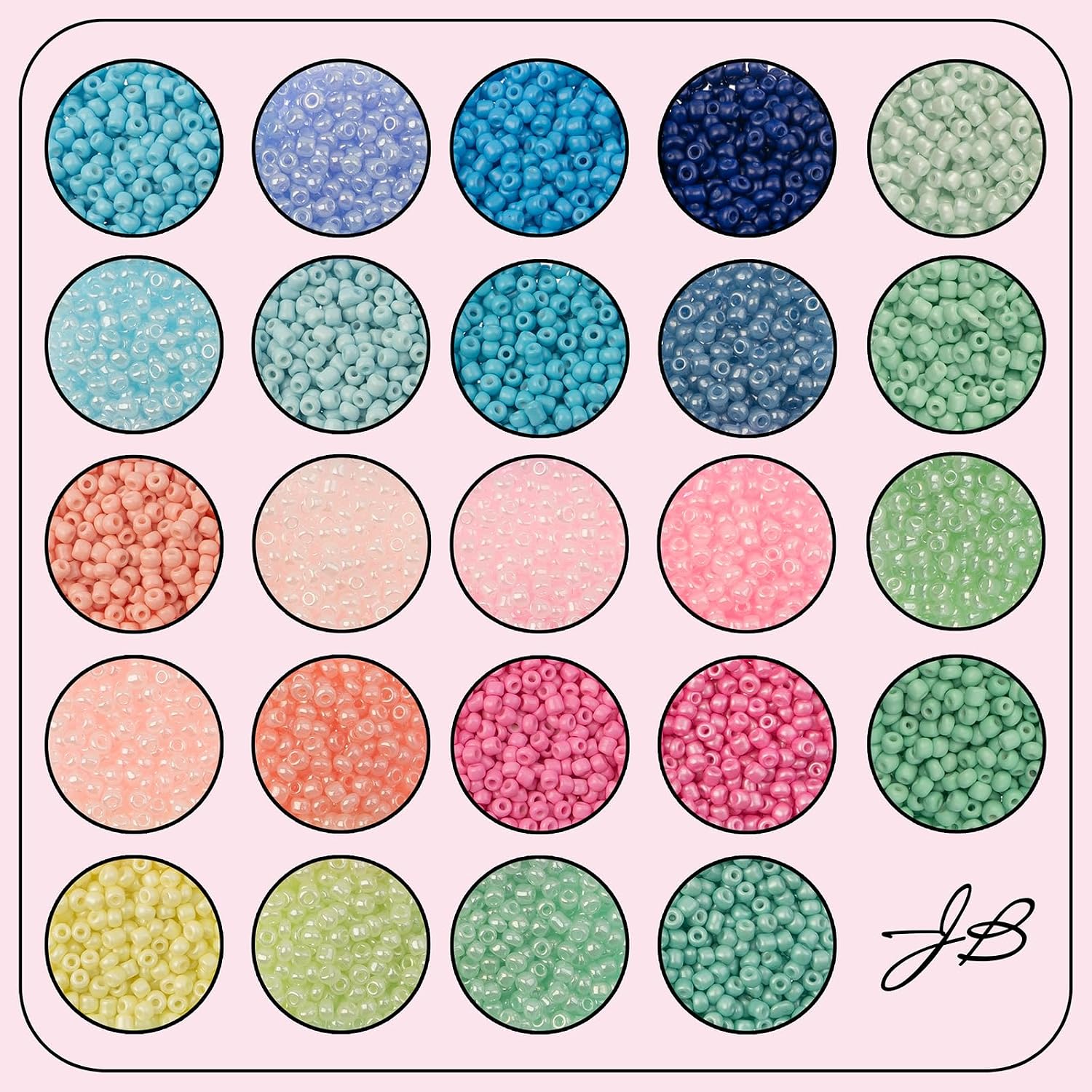 12500pcs John Bead Assorted Glass Seed Beads 8/0, 24 Pastel Dream Colors Round Bead for DIY Crafts Jewelry Making Bead Box