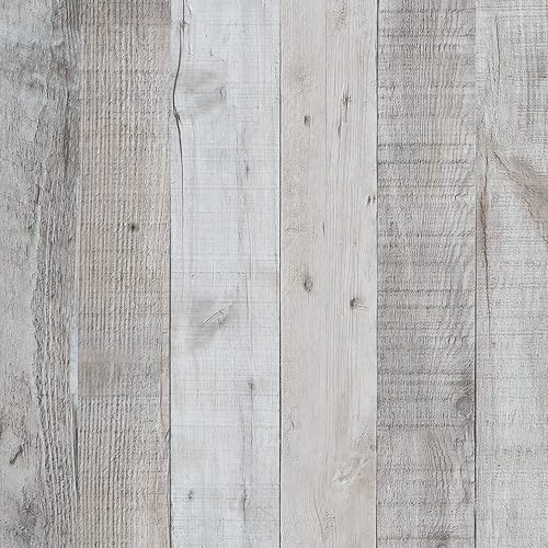 WENMER Grey Wood Wallpaper 17.71" x 118" Shiplap Peel and