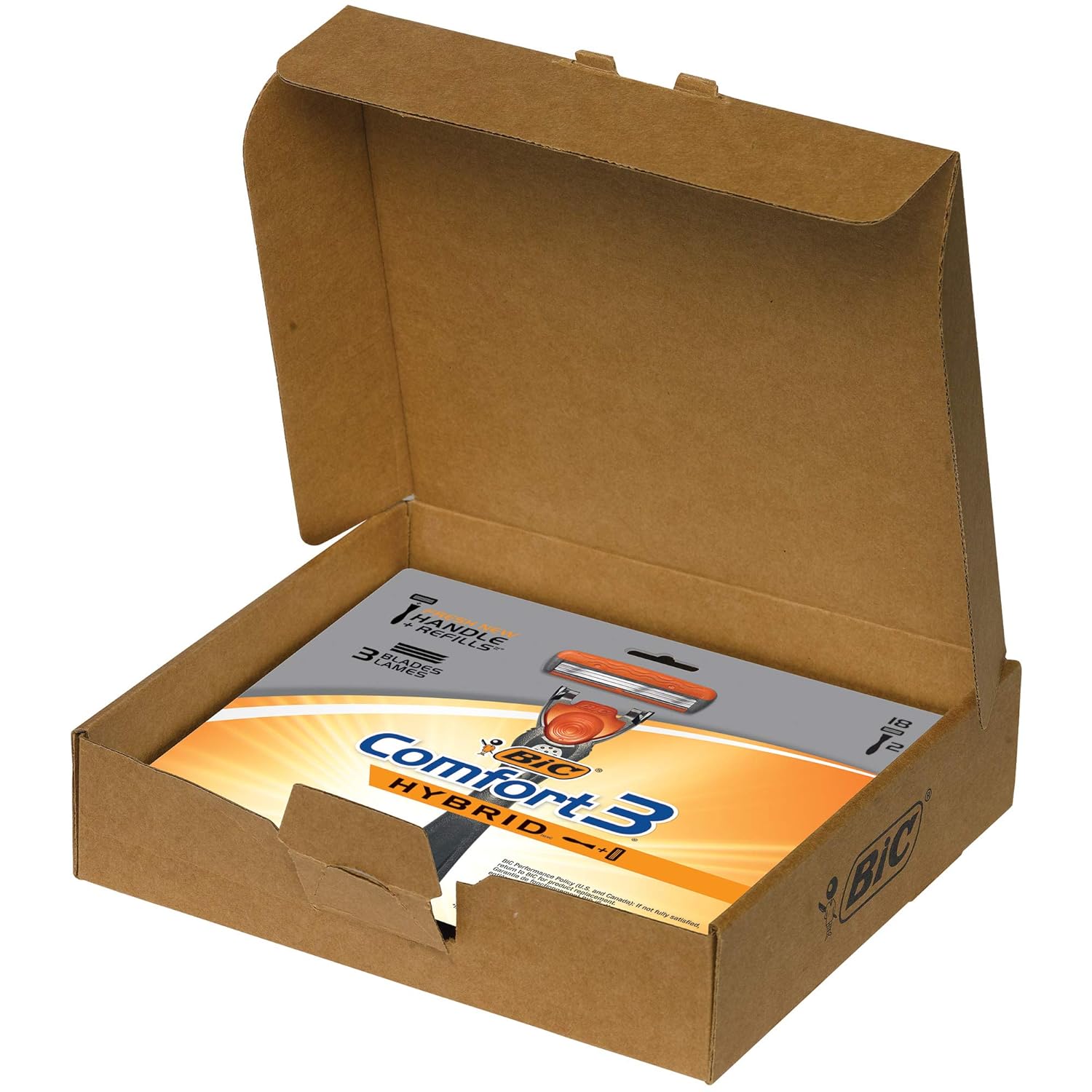 BIC Comfort 3 Hybrid Men's 3-Blade Disposable Razor, 2 Handles And 18 Cartridges