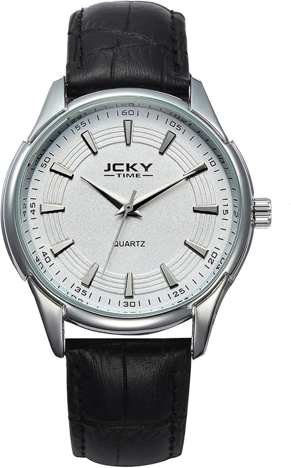 Classico da uomo argento orologio al quarzo con quadrante bianco casual  impermeabile in acciaio INOX, custodia in pelle orologio da polso :  Amazon.it: Orologi