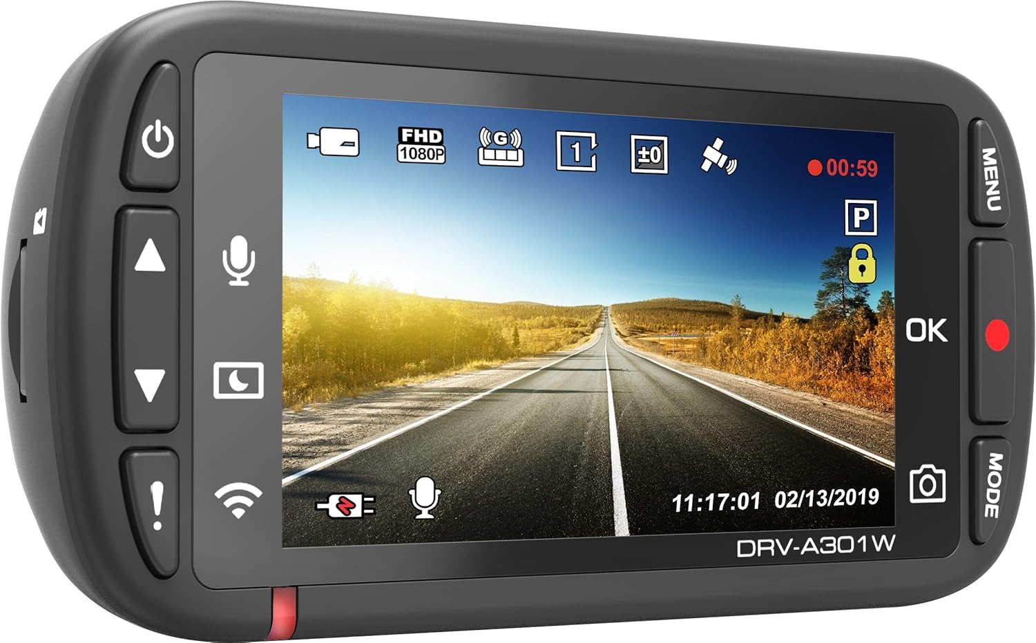 Black Friday - 80% OFF Kenwood DRV-A301W HD dash cam with 2.7 Display, Parking Mode Recording | Built-in GPS | Wireless Link