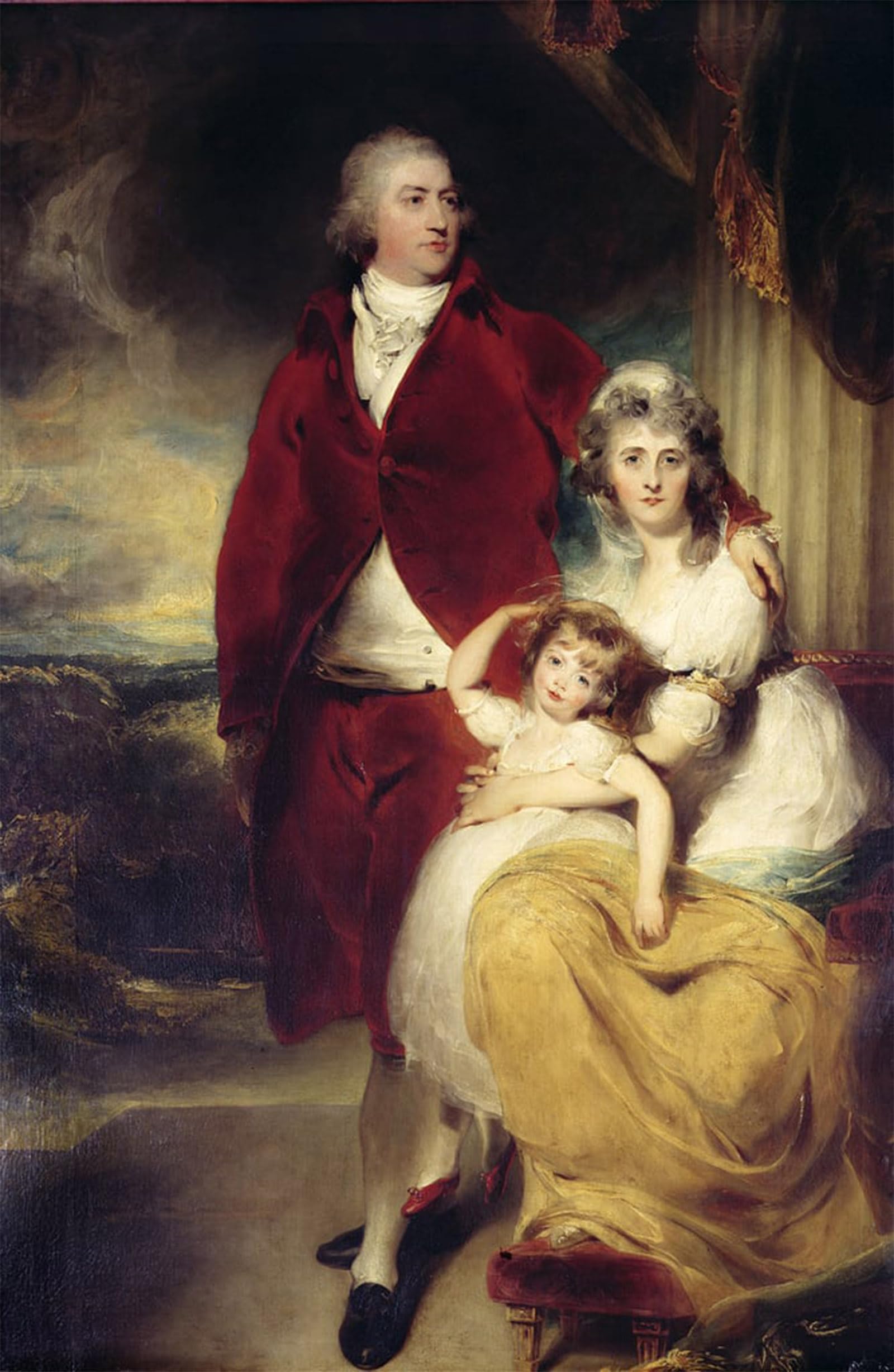 POSTERIIk Vintage Art Print Images Pictures Print Henry Th Earl and St Marquess of Exeter His Wife Sarah and Daughter Lady Sophia Cecil by Lawrence Modern Colour Posters for Office Home Decor 60x90cm