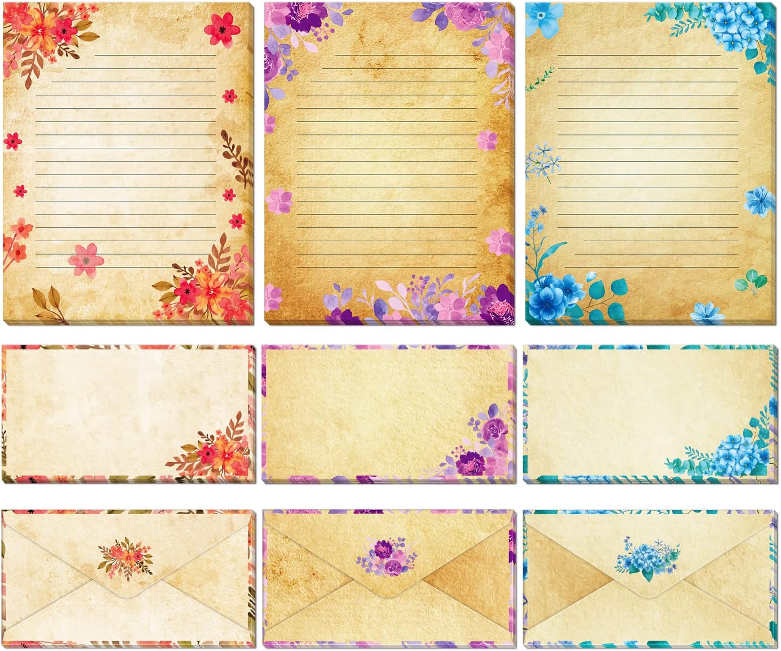 Paper Junkie 90 Piece Vintage Letter Writing Paper Set (60