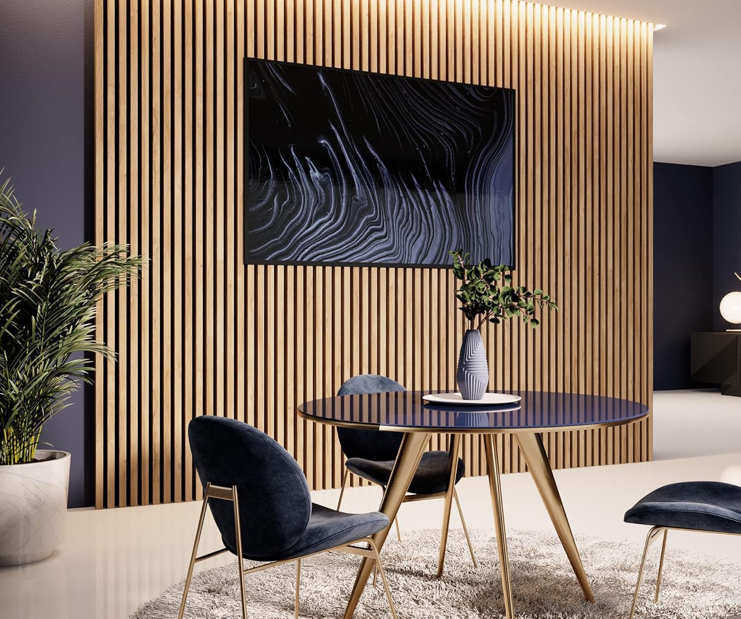 Pannelli Fonoassorbenti Acustici MDF Grigio Arctis 2 Pezzi 26,5x240 cm su Piastra Nera Facile da Montare per Pareti Interne Stile Moderno