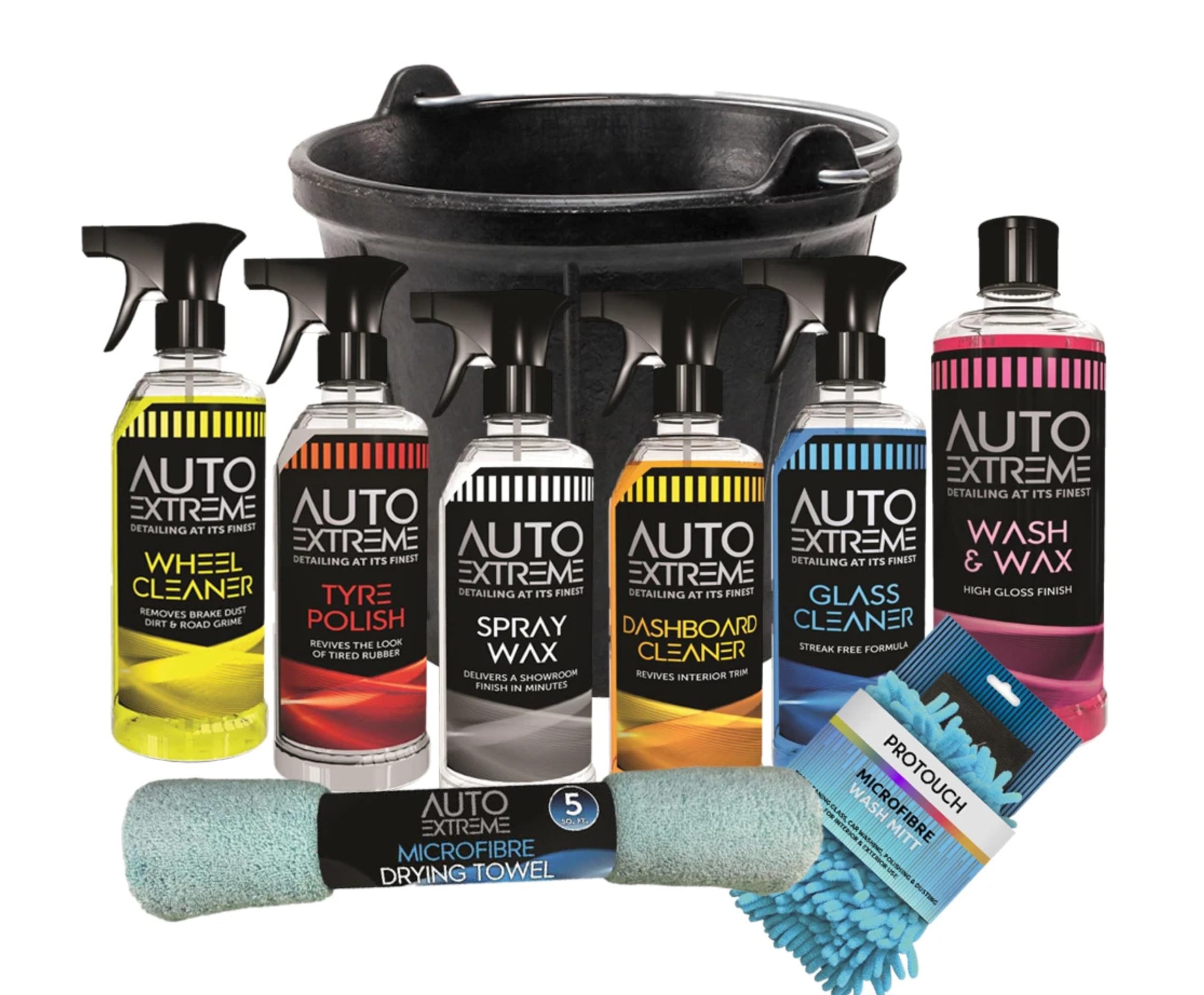 Kit de limpieza de coche de 9 piezas, kit de lavado, valet, juego de lavado y cera, toalla de secado