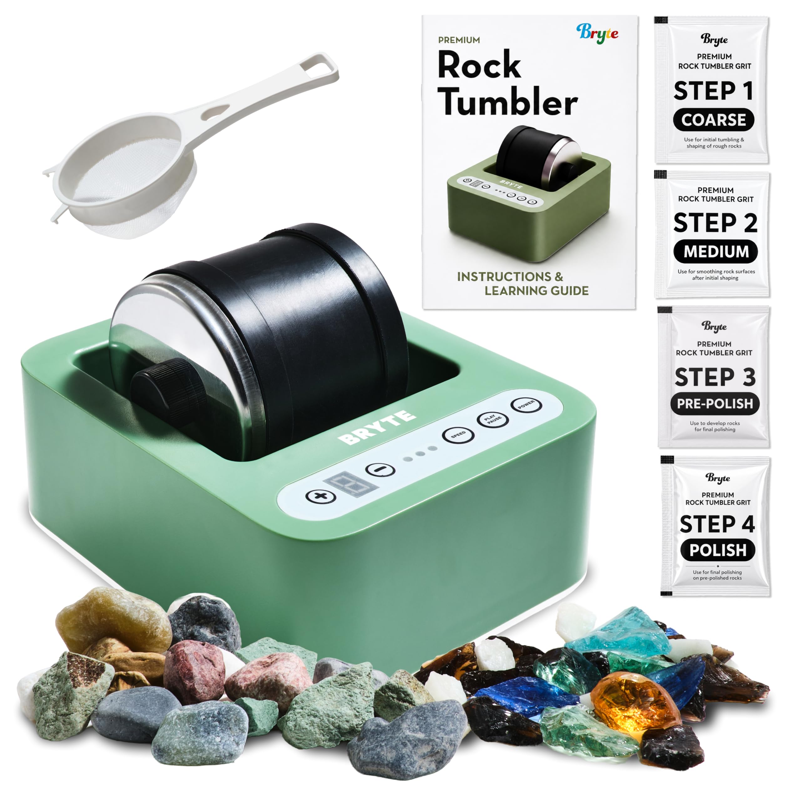 BRYTE Rock Tumbler & Tumbling Machine