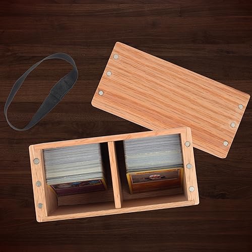 Miniatura 4 de Monster Caja magnética de madera de doble cubierta en roble rojo, compatible con Yugioh, Magic the Gathering MTG, tarjetas deportivas y otros juegos