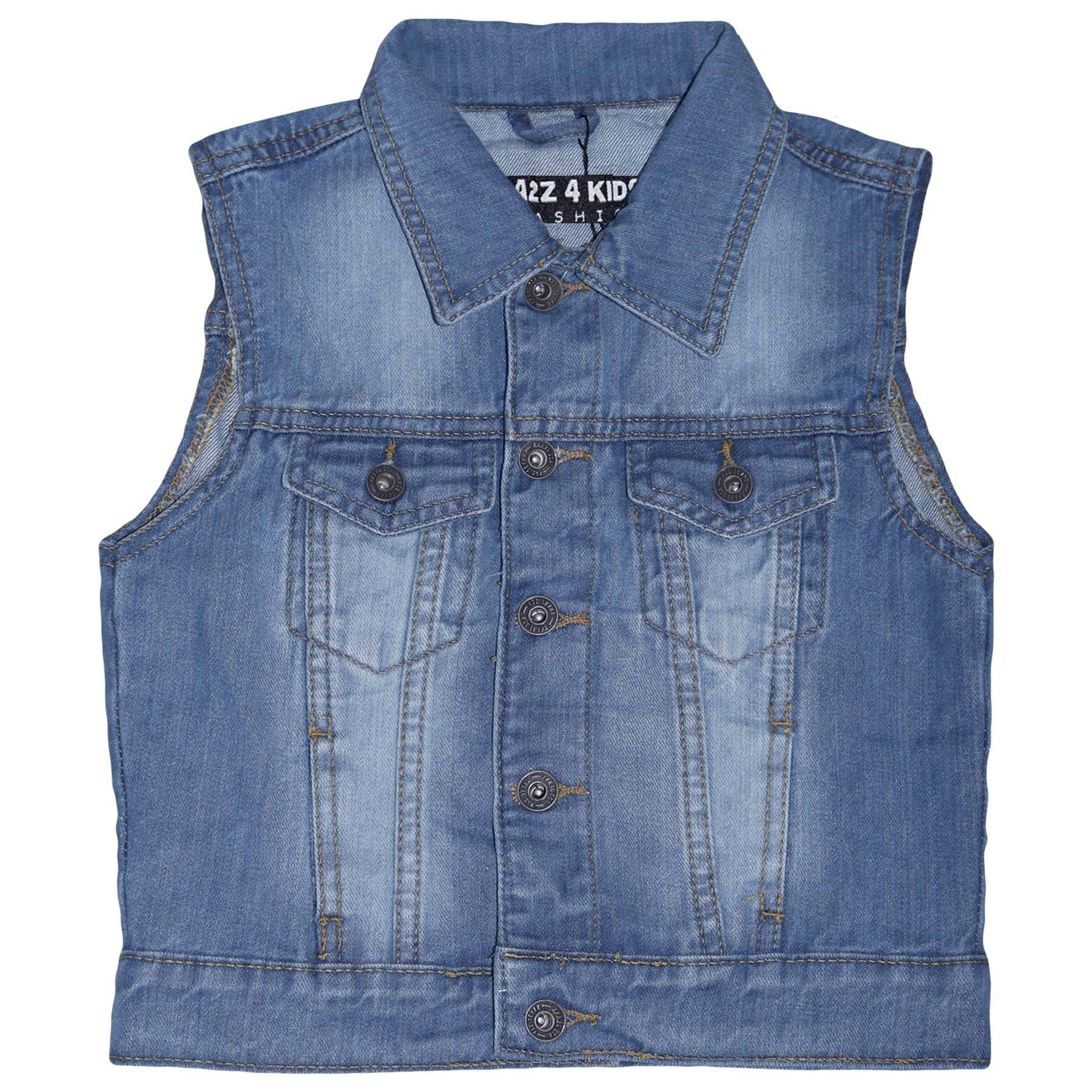 A2Z 4 Niños Chaqueta De Mezclilla Para Niños Moda Jeans Chaleco Desgastado Elegante Sin Mangas Chaquetas De Escuela Abrigos Edad 3-13 Años
