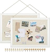 Vista 10 de DOLLAR BOSS - Tablero de corcho negro con lino de doble cara de 16 x 12 pulgadas, para paredes, marco de madera, para colgar, tablero de corcho