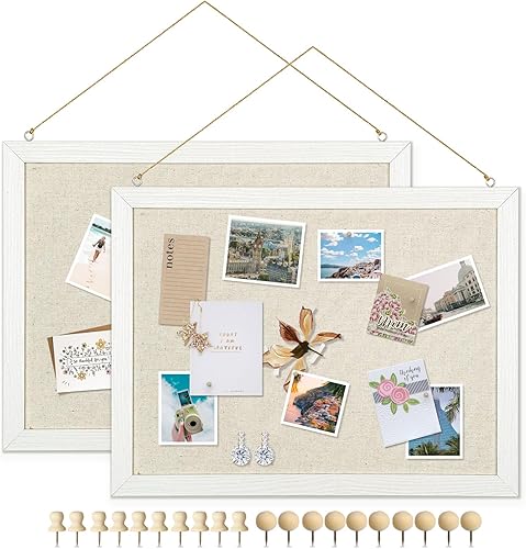 Vista 9 de DOLLAR BOSS - Tablero de corcho negro con lino de doble cara de 16 x 12 pulgadas, para paredes, marco de madera, para colgar, tablero de corcho