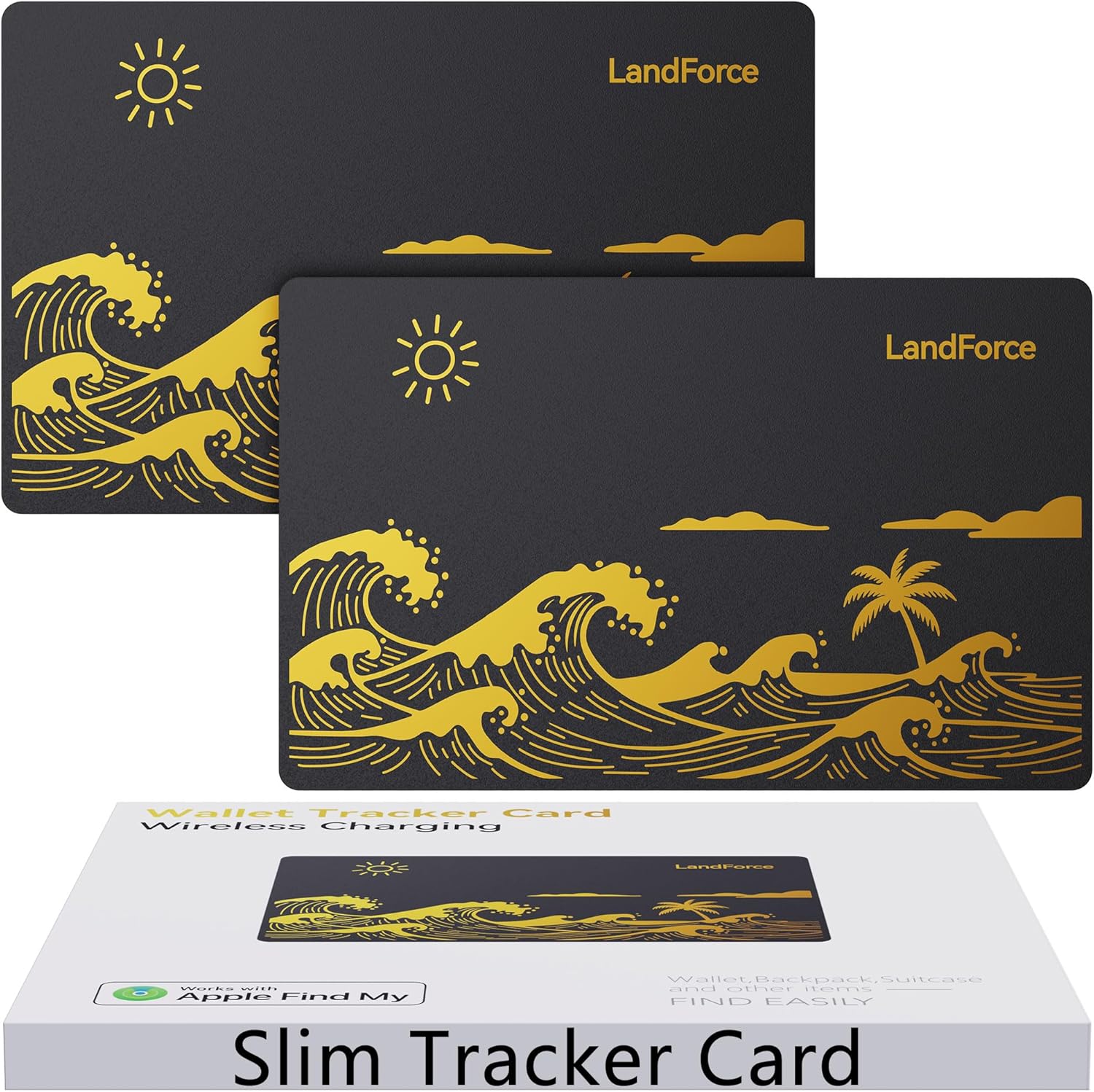 2Pack Wallet Tracker Card 0.07in IP68 Waterproof Bluetooth Tracker for Wallet, Passport, Work with Apple Find My APP, Wireless Charging, Card Locator [Apple MFi Certified] iOS Only