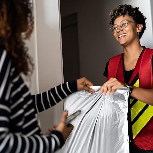 Miniatura 6 de EIt Sobres de polietileno blancos, paquete de 100, suministros de embalaje para pequeñas empresas, bolsas de envío, sobres de envío, fuerte