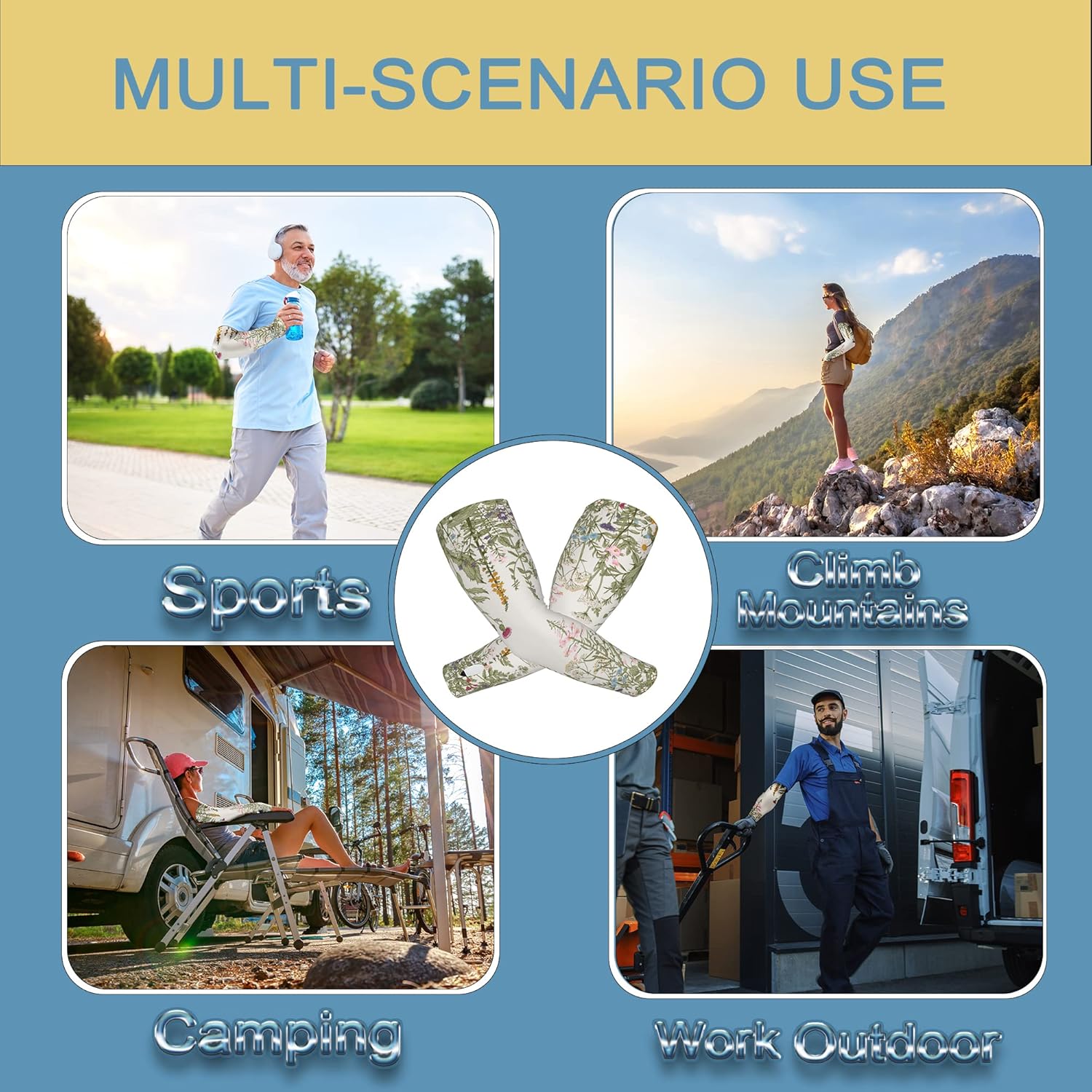 Gardening Sleeves,Sun Protection Arm Cooling Sleeves for Gardening,Thorn Proof Sleeves to Cover Arms for Women Men - Image 6