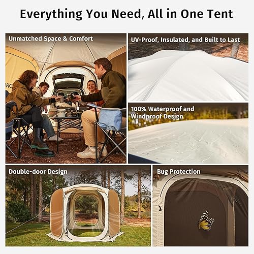 Miniatura 4 de EAST OAK Tienda de campaña desplegable de 6 x 6 pies con malla  Casa de pantalla para exteriores con 4 parasoles  Toldo instantáneo con bolsa de