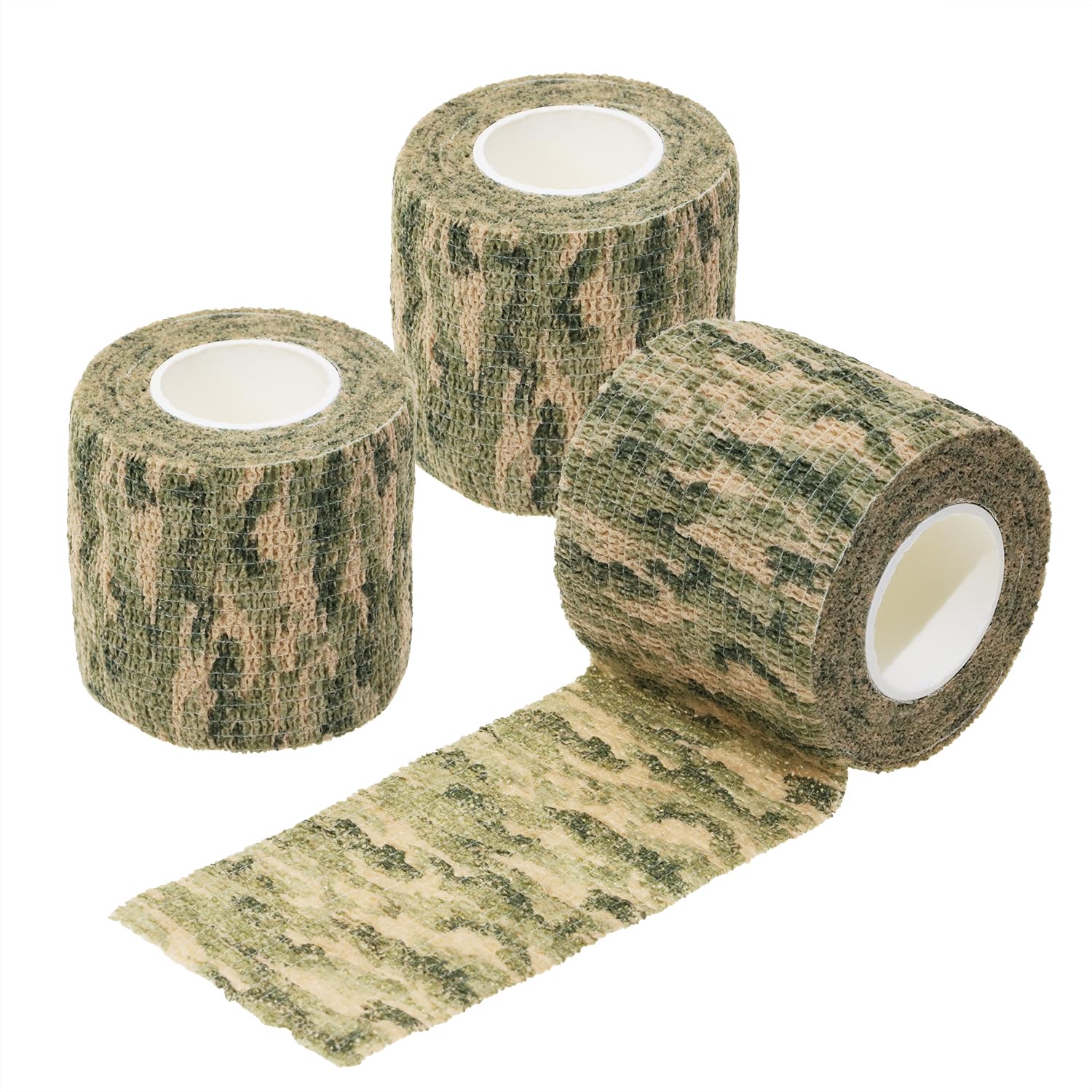 ONLYKXY 3 Roll Camouflage Self Adhesive Bandage Tape 2inch-5yards Stretch Athletic Wrap Tape Elastic Cohesive Non Woven Bandage