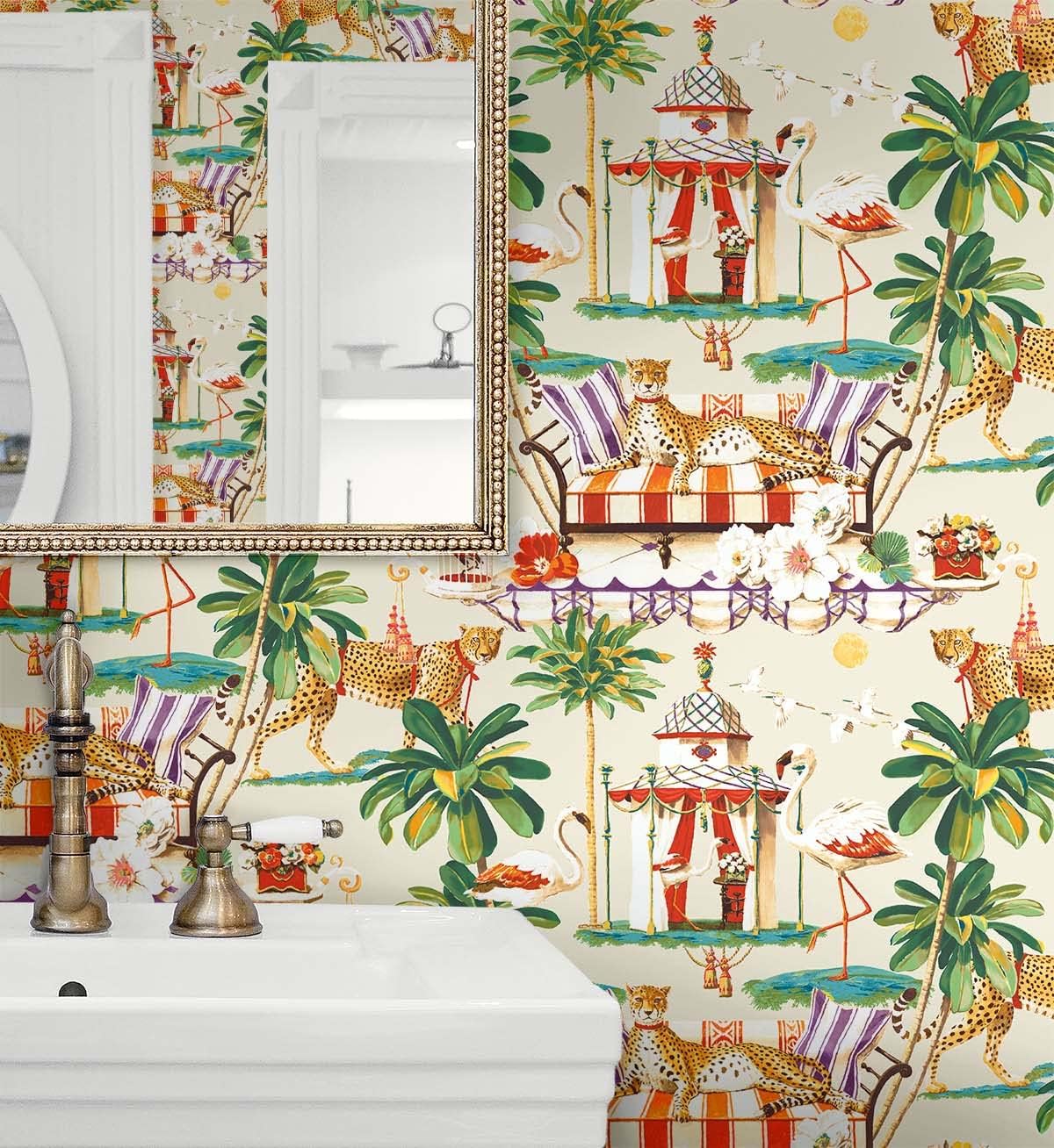Harrison Howard Night in India Leopard Peel and Stick Wallpaper, (Multi)