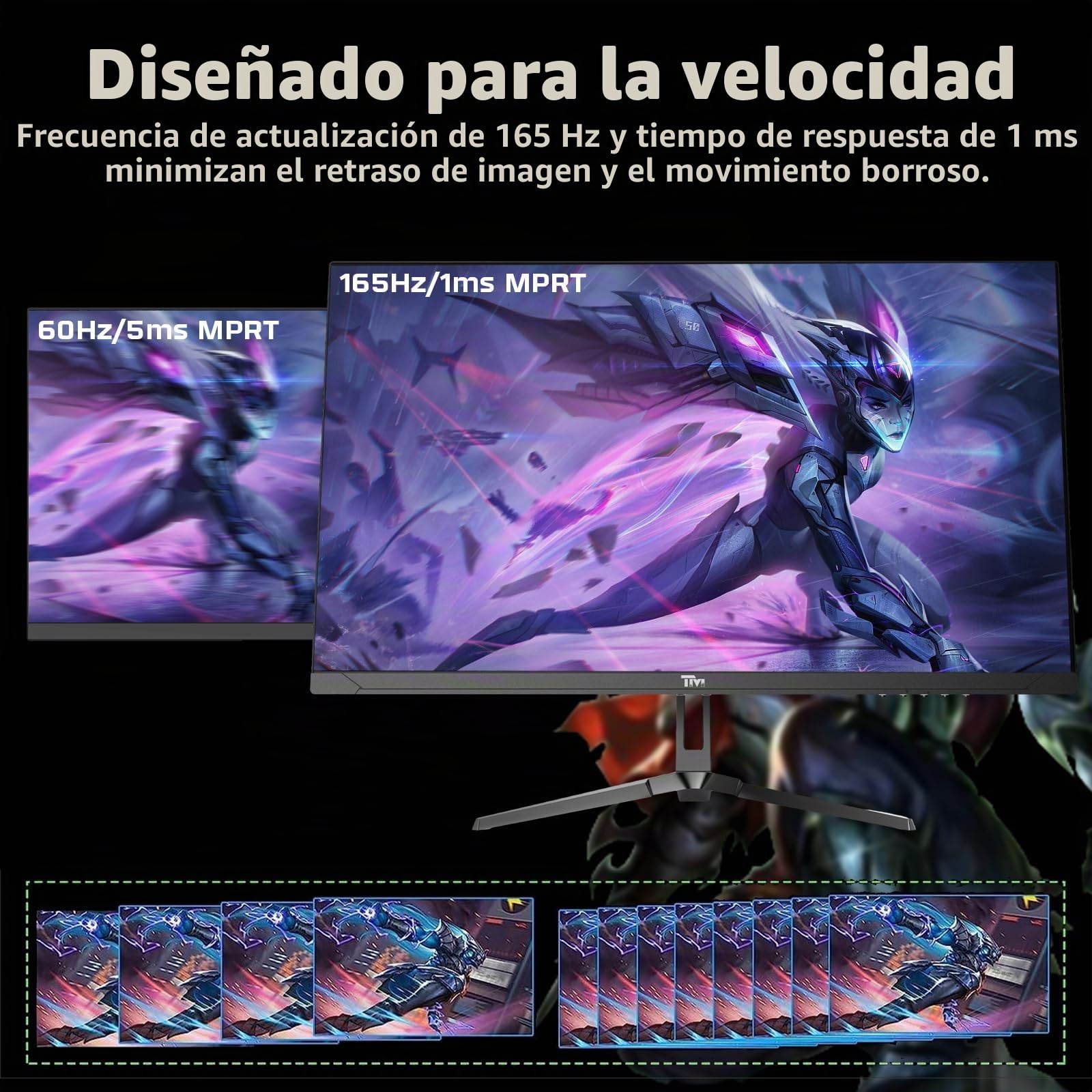 Twisted Minds Monitor para Gaming, Pantalla de 32 Pulgadas Fast VA - Resolución 2560 x 1440 QHD, frecuencia actualización 180 Hz, relación Aspecto 16:9, Tiempo Respuesta 1 ms - Negro (TM32QHD165VA)