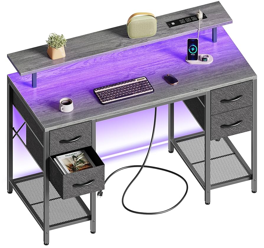 Amazon.com: Huuger 47 inch Computer Desk with 4 Drawers
