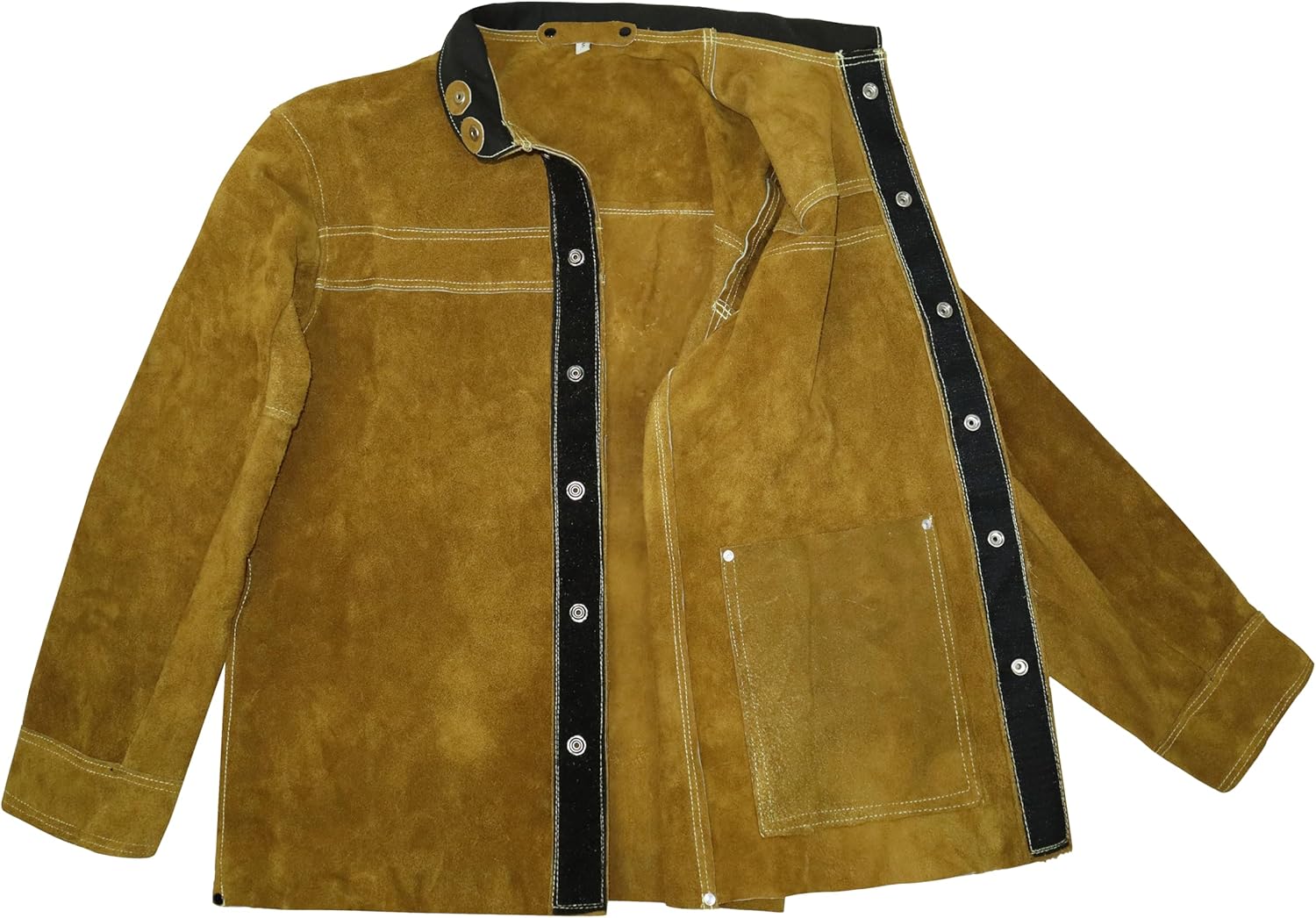 ANTAITHER Leather Welding Jacket - Flame Resistant, Heat & Spark Protection for Electric Welding, Grinding, Metalwork