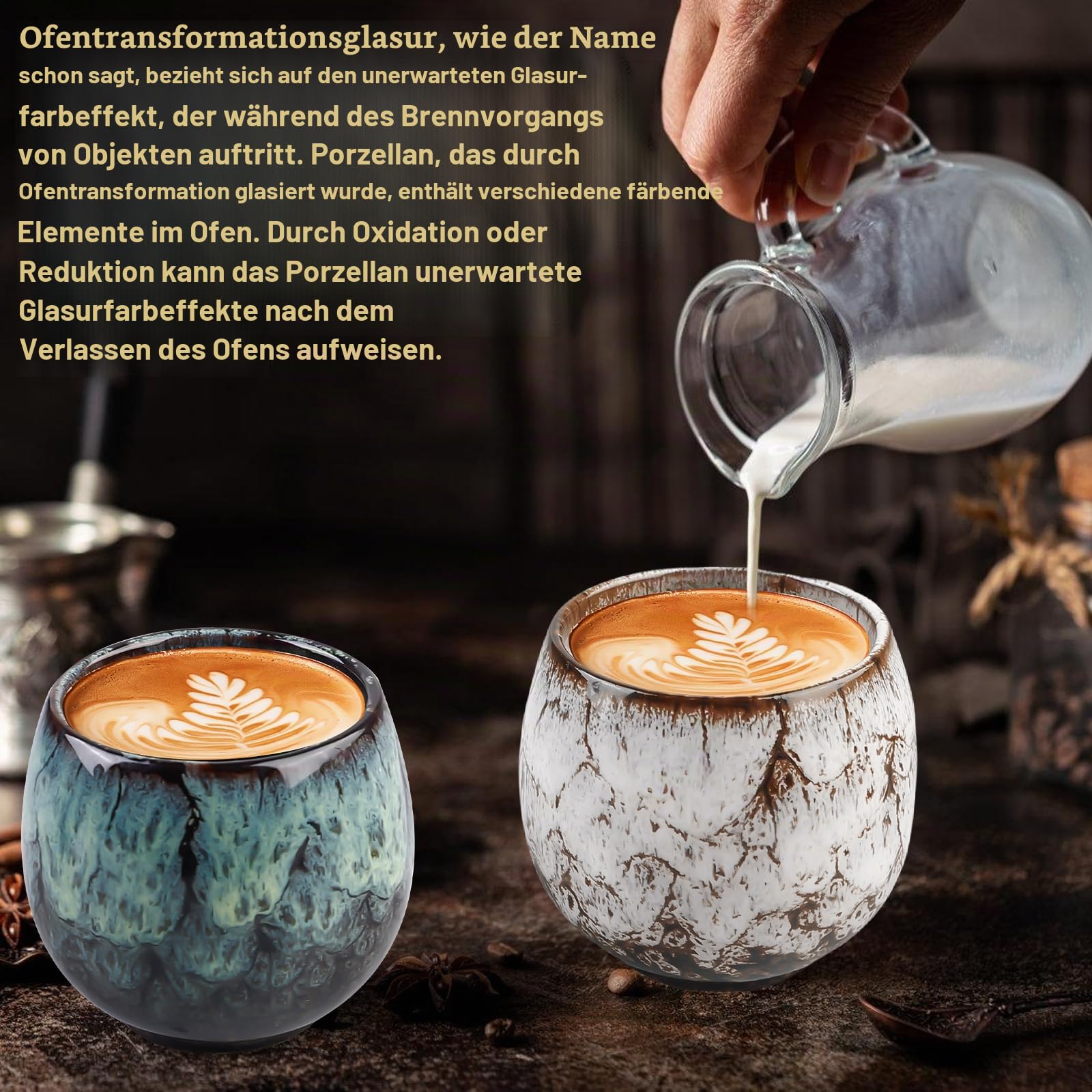 5 Stück Espressotassen Set, 110ml Espresso Tassen Set, Hochwertige Tassen aus Steingut, Espressotassen Dickwandig, EspressotassenSteingut für Espresso ,Mokka,Macchiato, Tee Küche, Haushalt & Wohnen