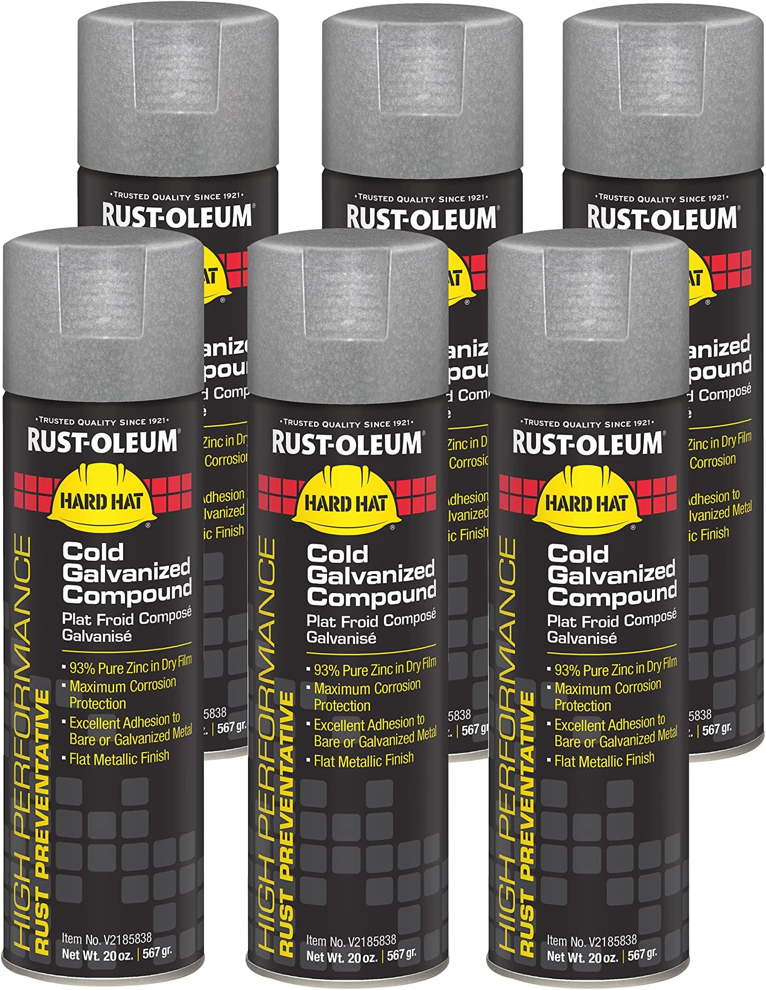 V2185838 High Performance V2100 System Galvanizing Compound Spray, 20-Ounce, Cold, 6-Pack