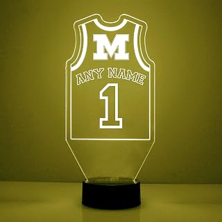 Custom University of Missouri (Mizzou) Tigers Basketball Jersey LED Sign Night Light Lamp with Remote, Personalized Name, Text, Officially Licensed from The CLC by Mirror Magic Gifts, Made in The USA