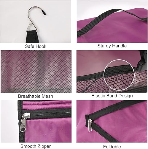 Miniatura 5 de TABITORA Estantes colgantes portátiles de viaje, organizador de armario, almacenamiento de equipaje con compartimento invisible multifuncional y