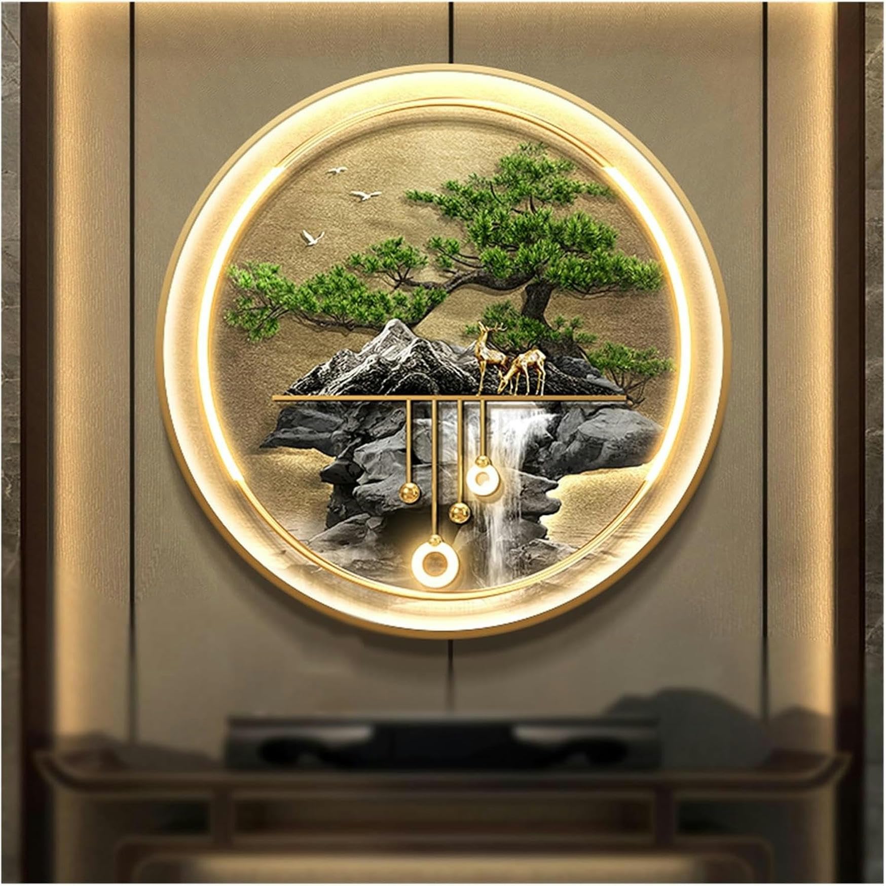Décoration de lampe murale 3D orientale verte pour habillage mural chic de couloir
