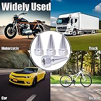 Vista 6 de 4 tapas de vástago de válvula de neumático con forma de pinchos, tapa de aluminio para vástago de aire de automóvil, cubiertas universales a prueba