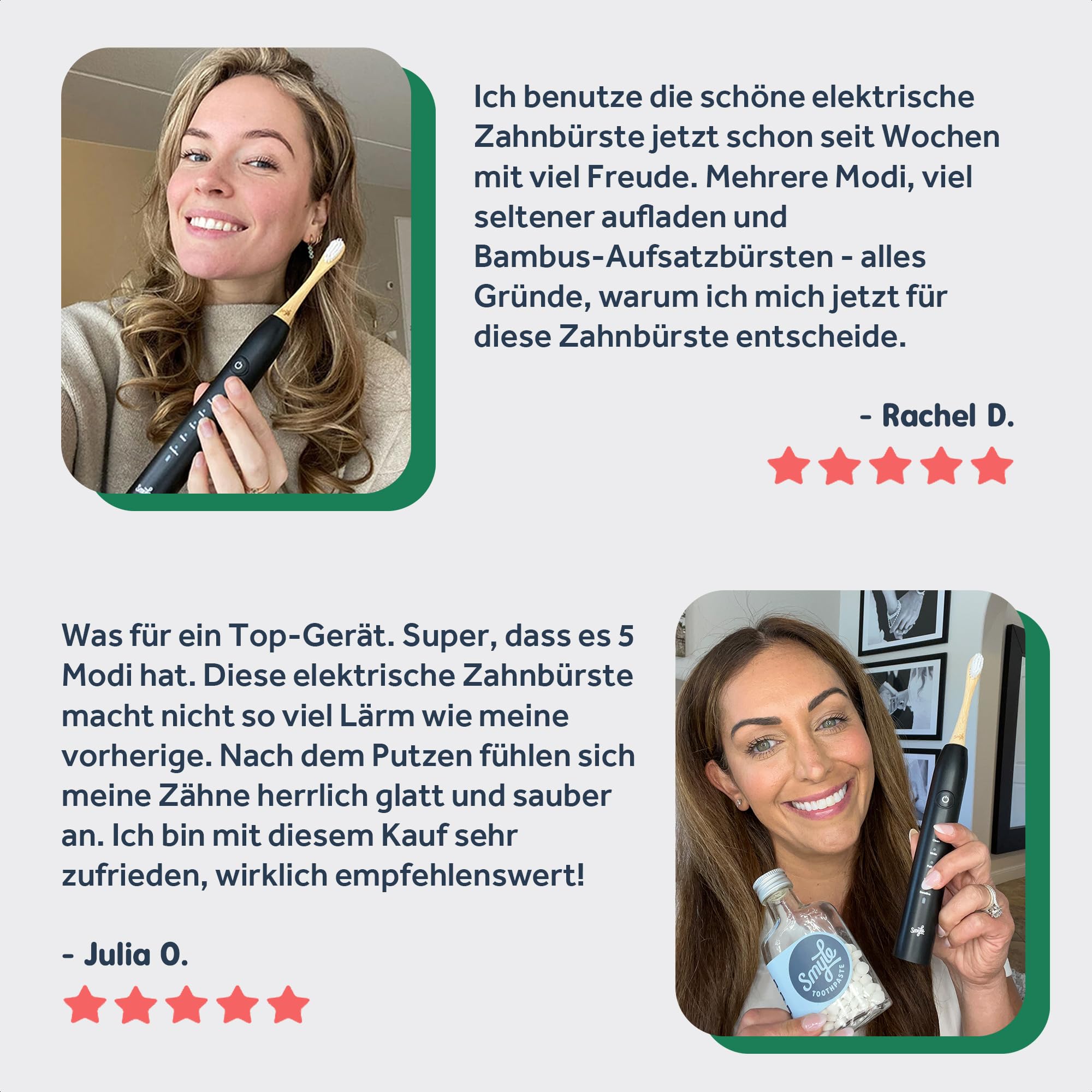 Smyle Zahnbürste - Schallzahnbürste mit Sensor – 3 Monate Akkulaufzeit, USB-C-Ladegerät, intelligenter Timer, 5 Putzmodi, wasserdicht – Elektrische Zahnbürste – Jungle-print