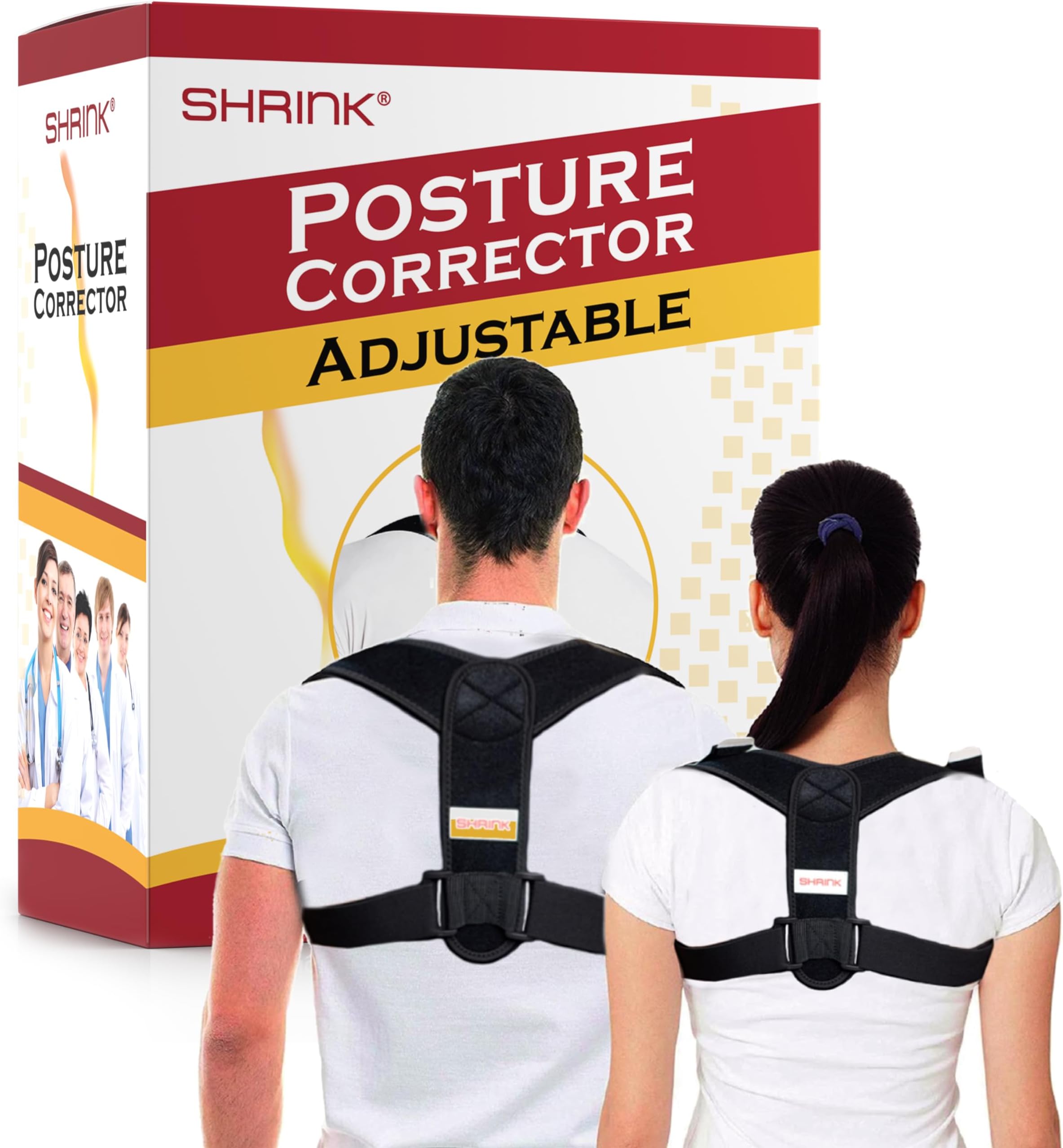 Posture Corrector Back Support Brace - Best for Improving Posture, Helps Relieve Back Pain, and Adjustable for Spine, Neck and Shoulder, Helps Reduce Pain for Women and Men