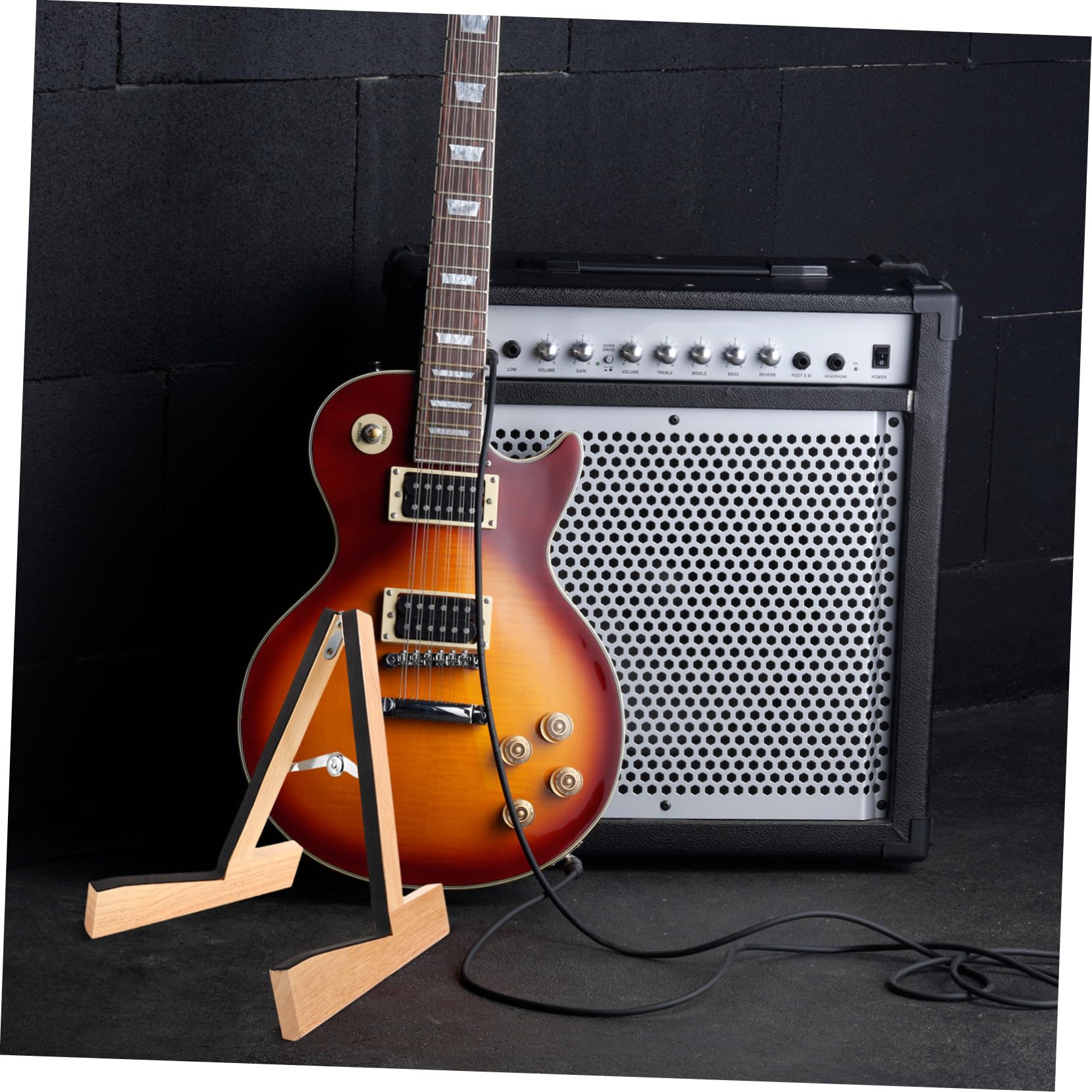 Toddmomy Przenośny Stojak Gitarę Elektryczną z Drewna Składany i Stojak Podłogowy Do Domu Studia Scenę Oraz Podróże Zapewniający Stabilne Wsparcie i Ochronę Instrumentu