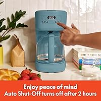 Vista 6 de bella 12 Cup Programmable Coffee Marker, Reusable Dishwasher Safe Accessories, Easy LCD diaply, Auto Shutoff, 900 watt, Surf