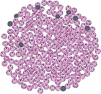 Vista 25 de Nibiru 6616 diamantes de imitación de cristal con parte trasera plana de varios tamaños para manualidades, gemas de vidrio redondas con pinzas y Rosa