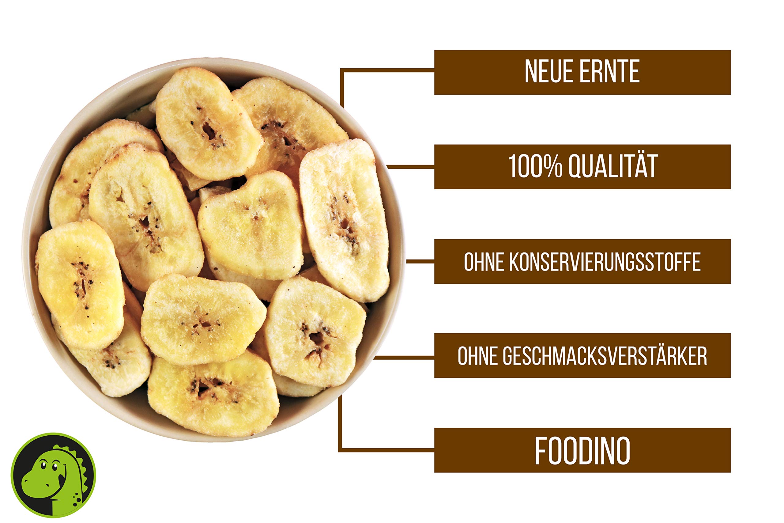 FOODINO 5kg Bananenchips getrocknet geröstet ungeschwefelt ungesüßt
