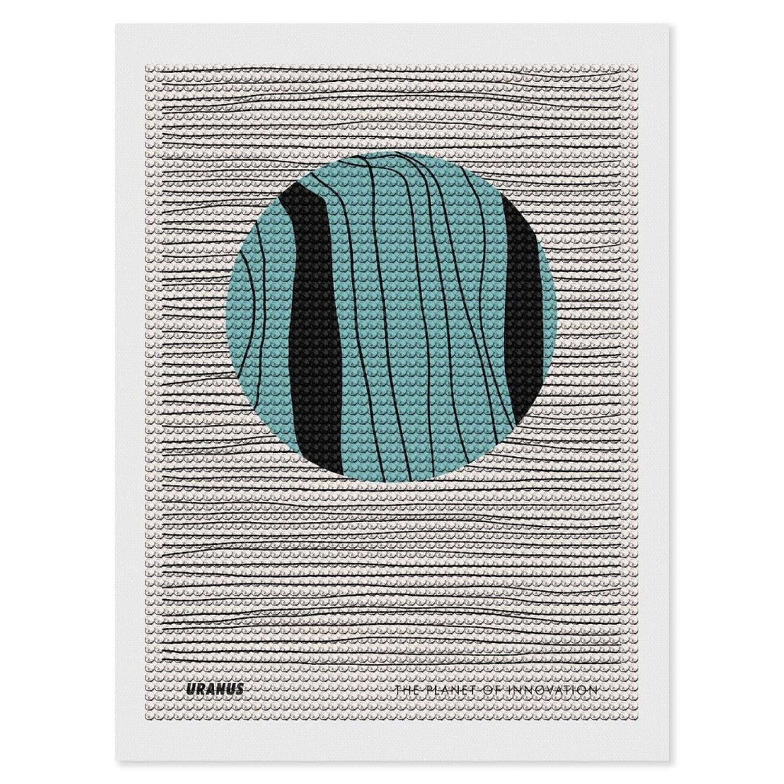 Junmoney Uranus Planet Diamond Art Kit 12"x16", Holiday Gift Idea, for Women, Easy Handmade Project, Vintage Style Decor, Printed Canvas