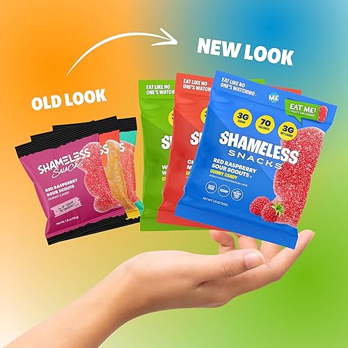 Miniatura 8 de Shameless Snacks - Gomitas keto bajas en carbohidratos sin gluten - Frambuesa roja, sandía, chile y mango