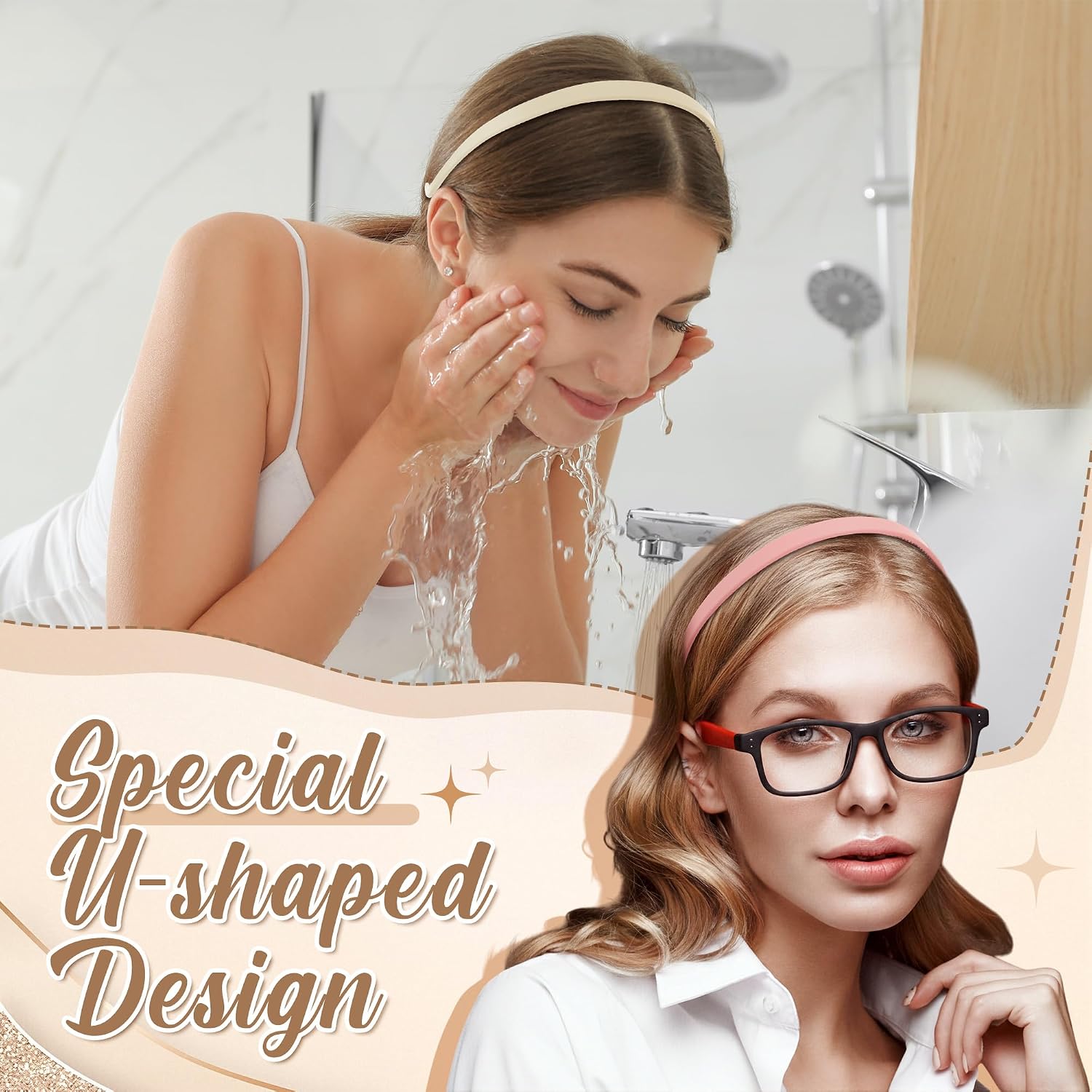 Suncalla 12 Pcs Headband for Glasses Wearers,Solid Color,Fresh image 5